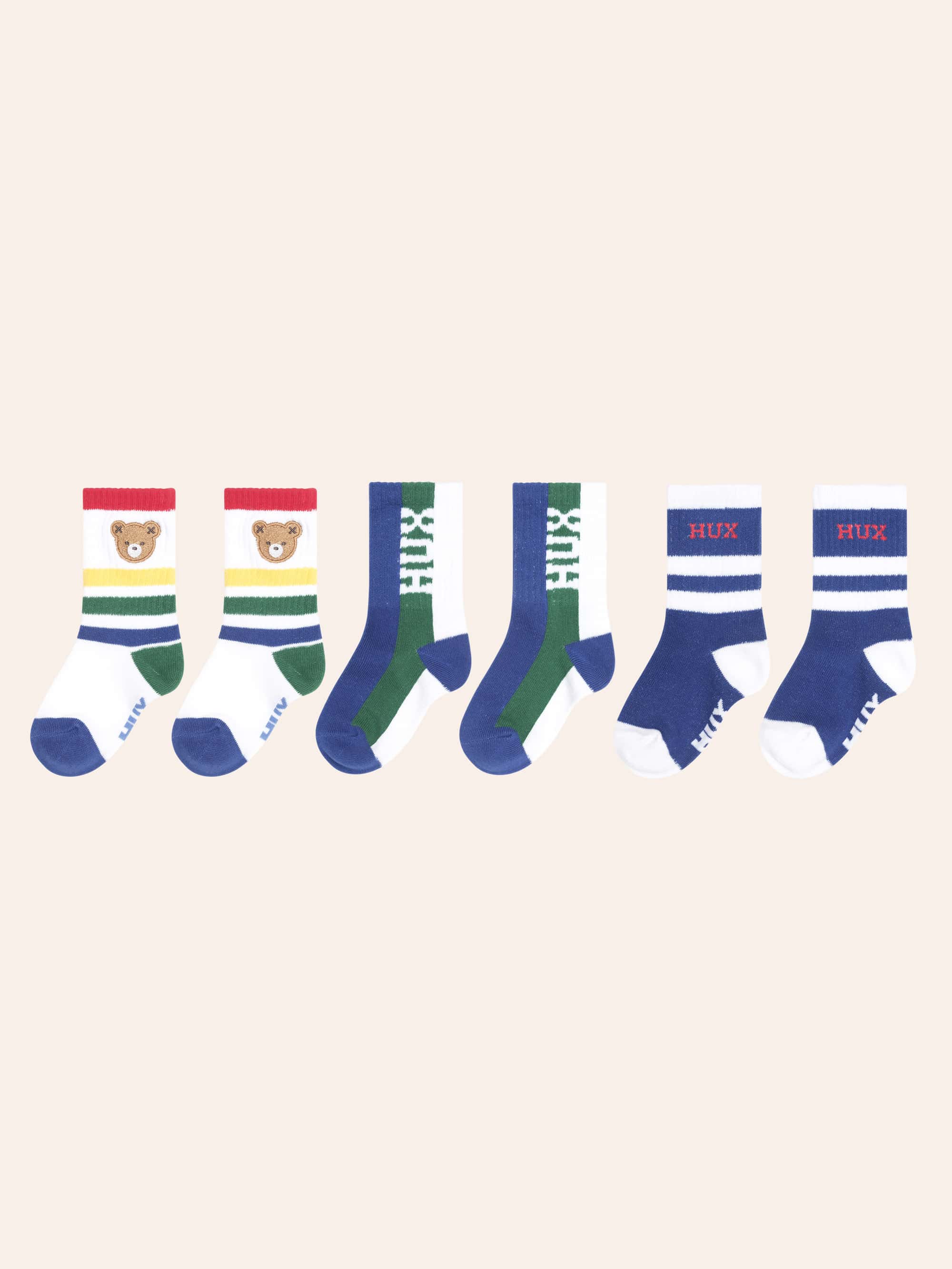 Huxbaby Shopify ACCESSORIES 3Pk Boys Sports Socks