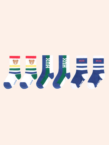 3Pk Boys Sports Socks ACCESSORIES Huxbaby Shopify