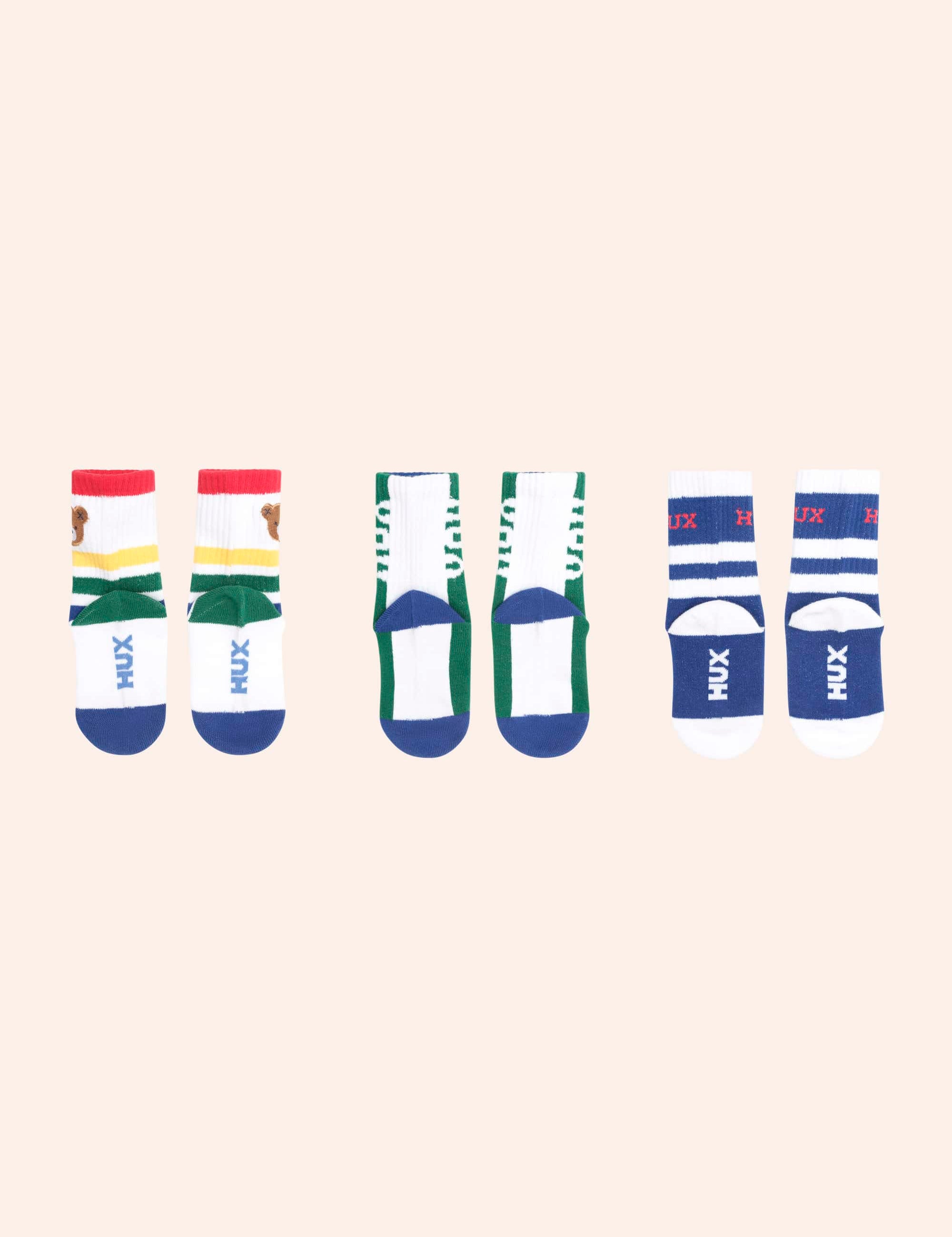 3Pk Boys Sports Socks ACCESSORIES Huxbaby Shopify