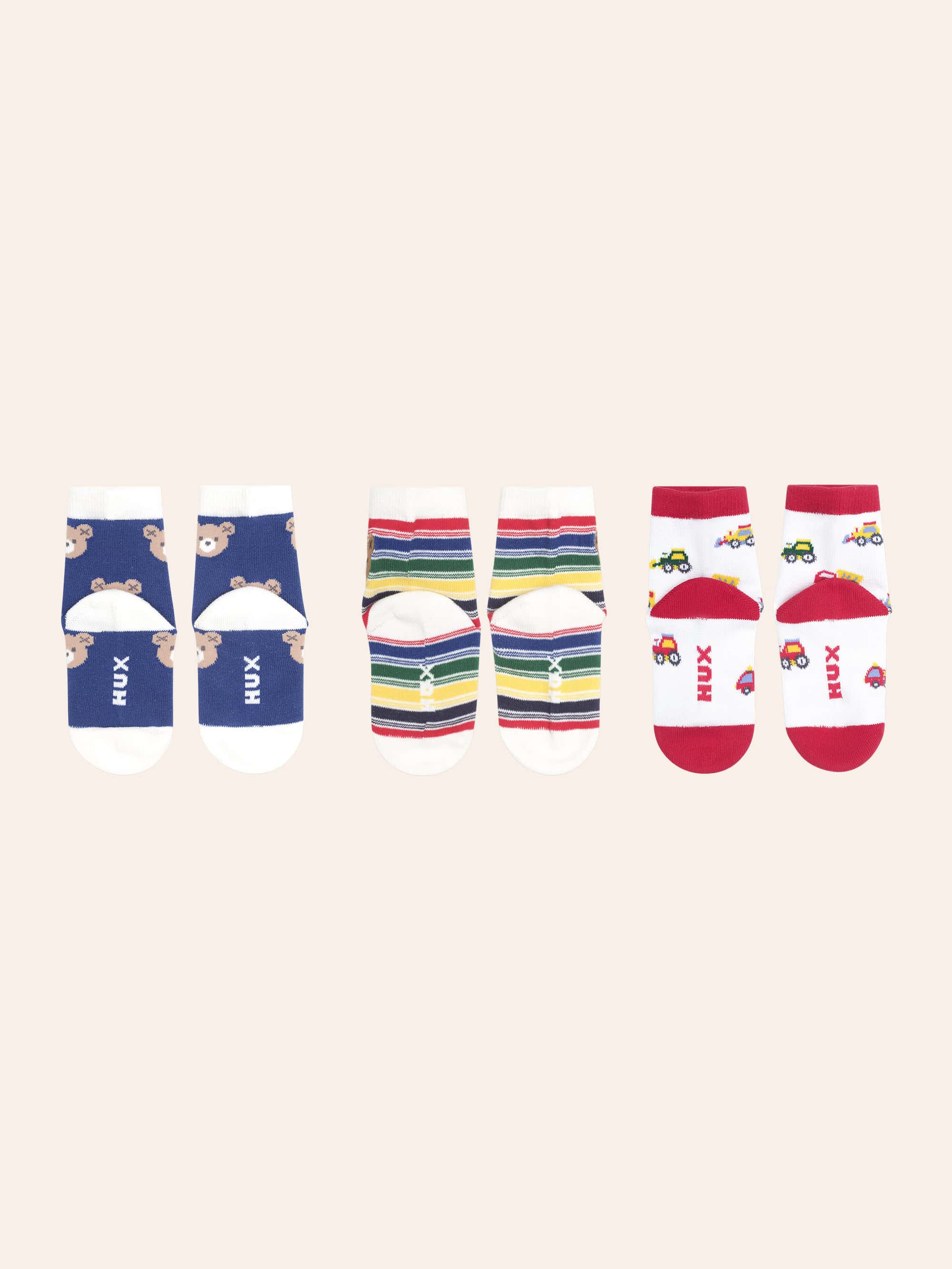 Huxbaby Shopify ACCESSORIES 3Pk Boys Socks