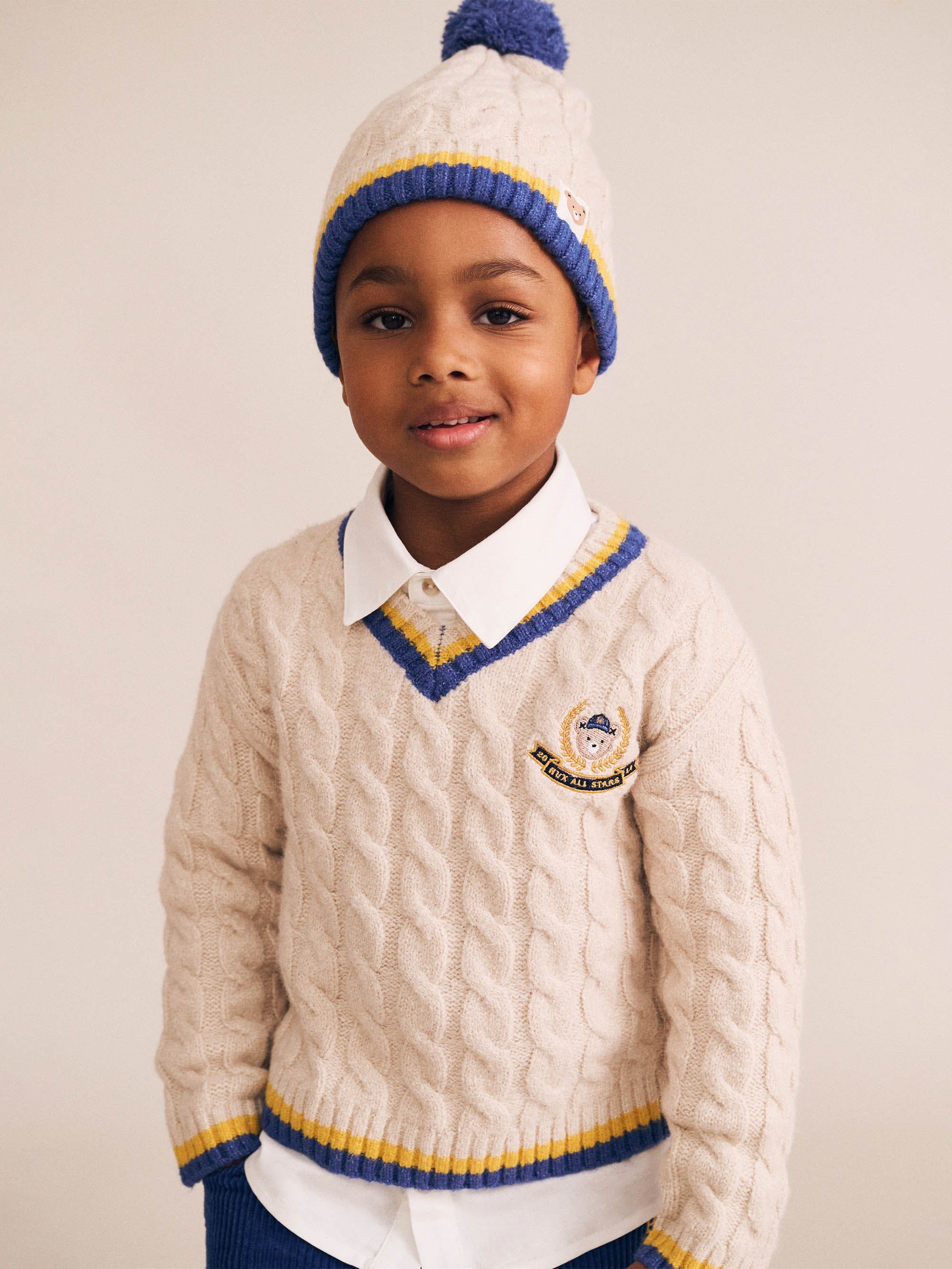 Cable Stripe Beanie ACCESSORIES Huxbaby