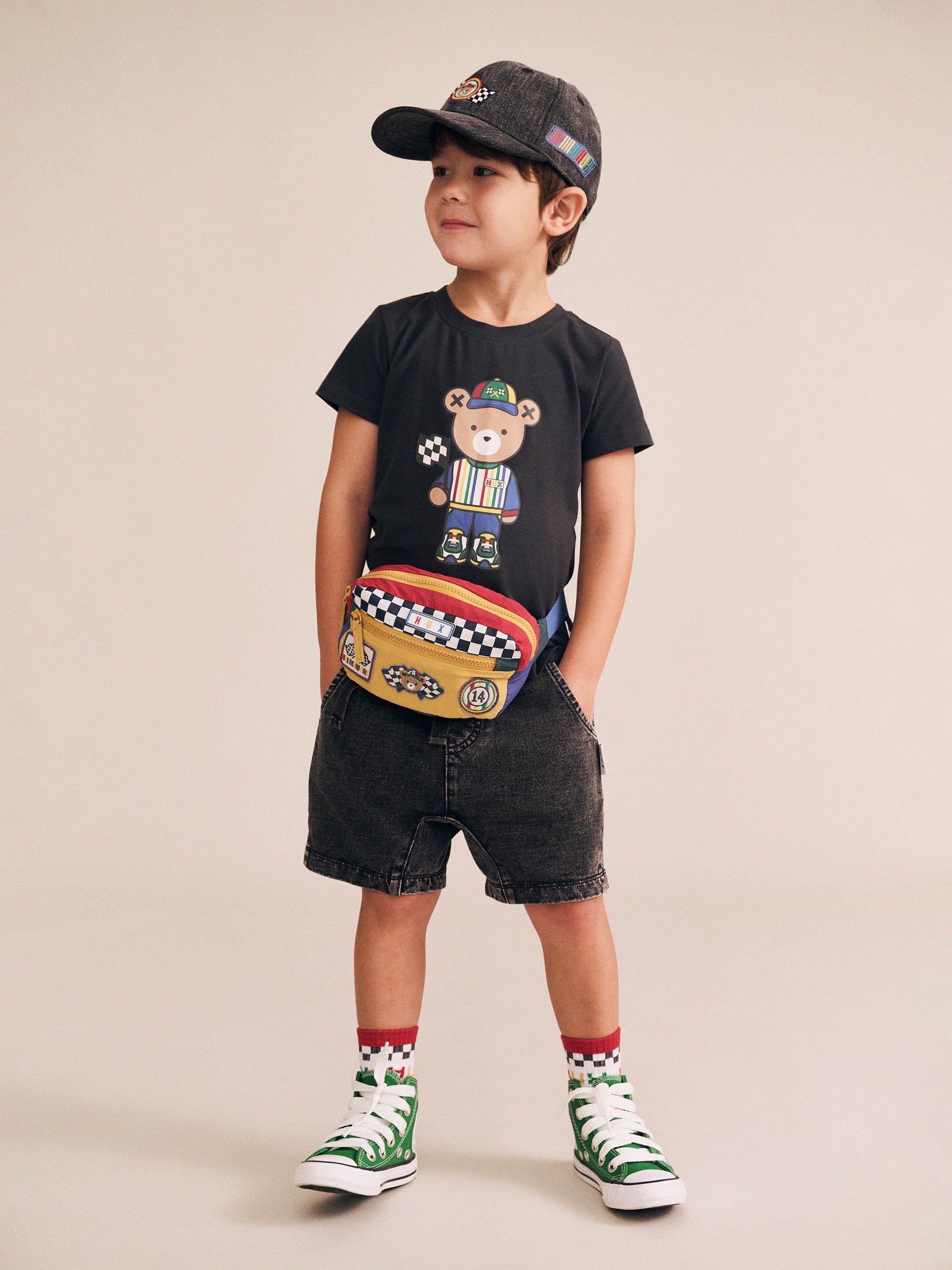 Motosport Hux Black Tee T-SHIRT Huxbaby