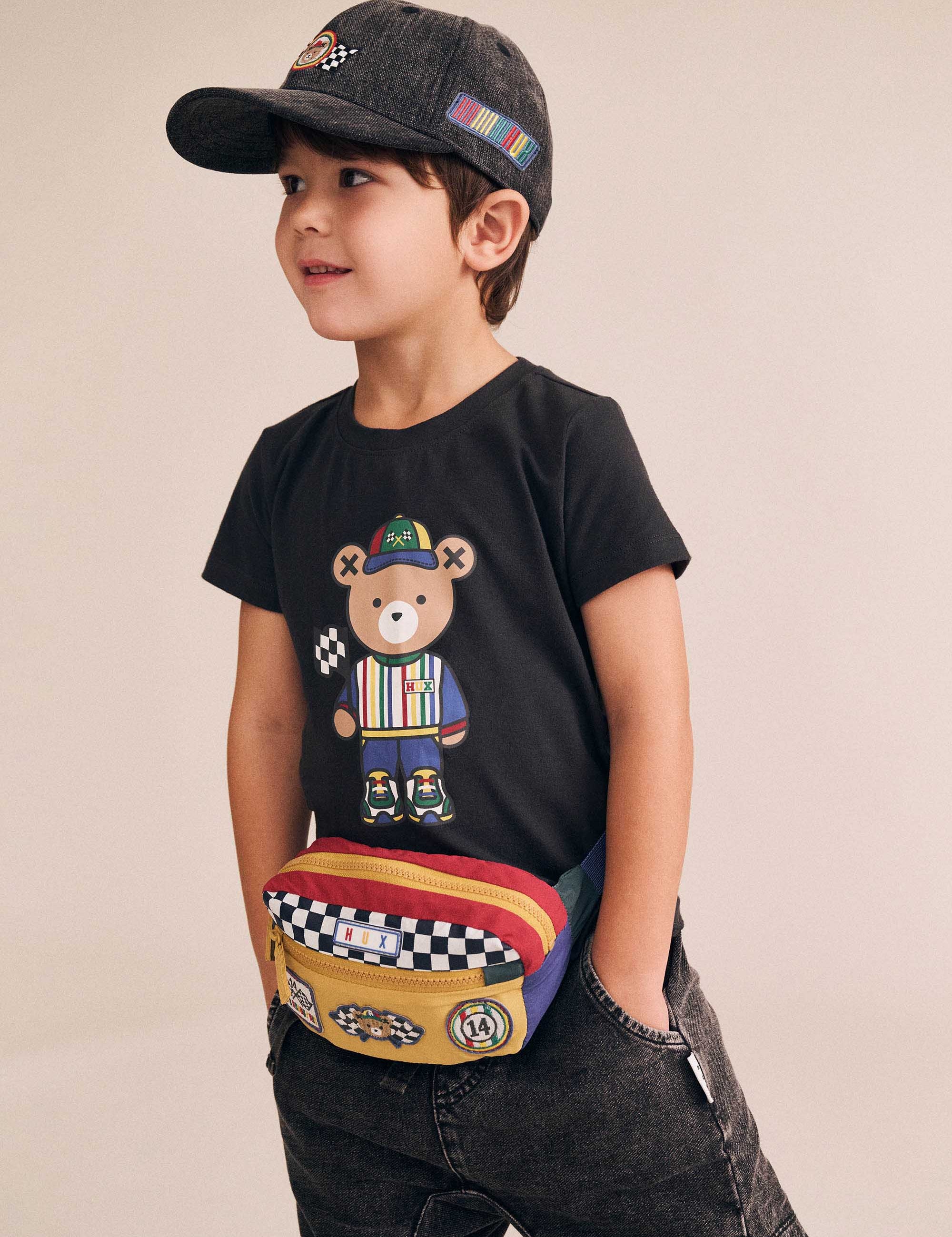 Motosport Hux Black Tee T-SHIRT Huxbaby