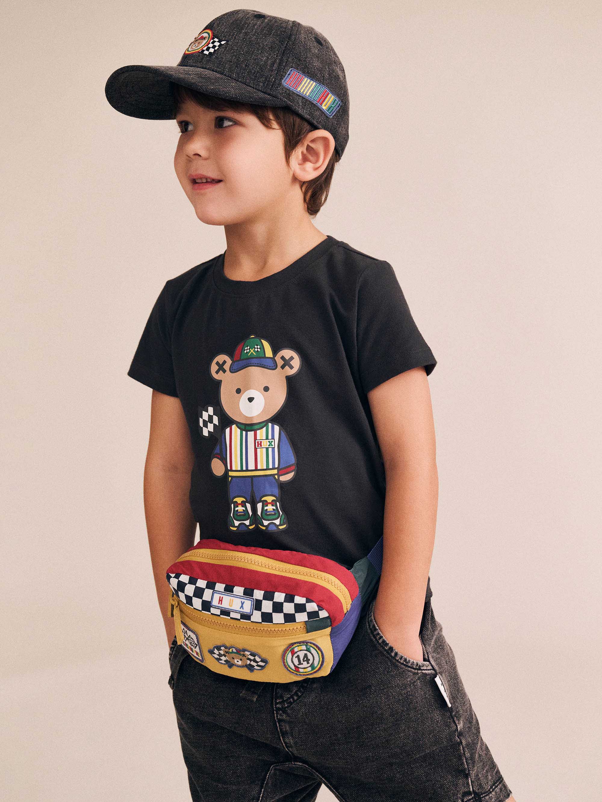 Motosport Hux Black Tee T-SHIRT Huxbaby