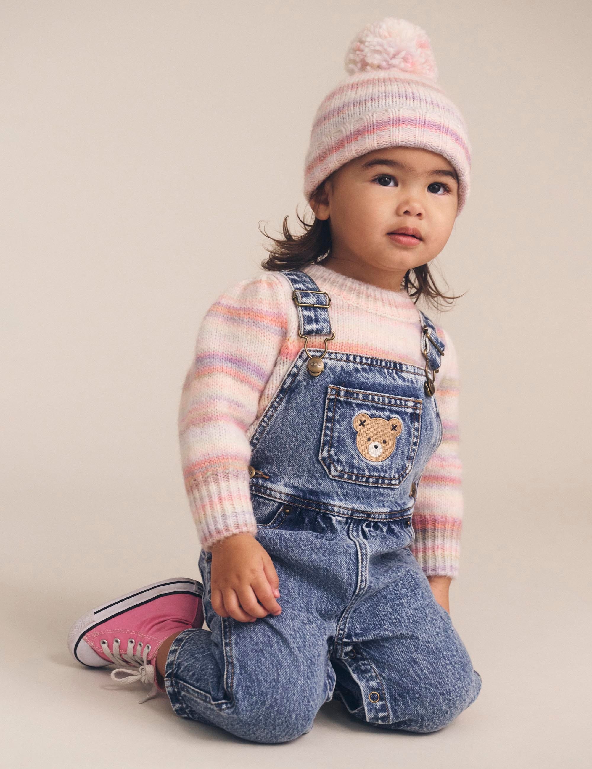 RAINBOW STRIPE KNIT BEANIE ACCESSORIES Huxbaby