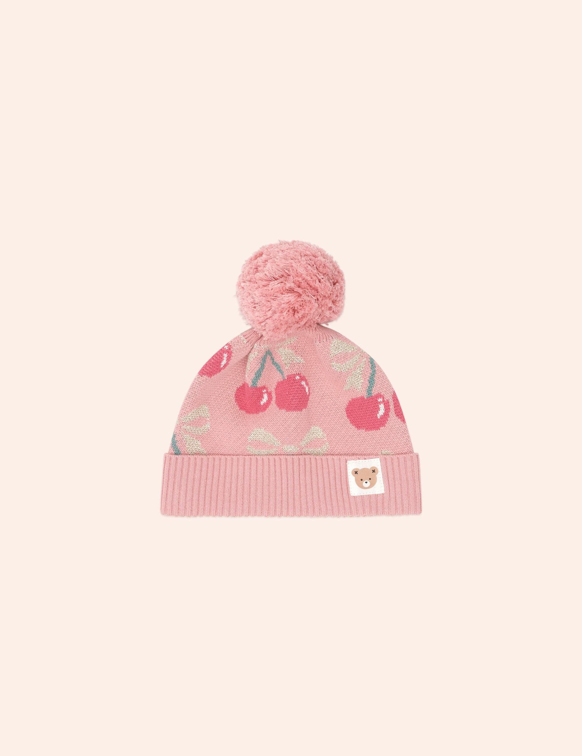 Cherry Bow Beanie ACCESSORIES Huxbaby