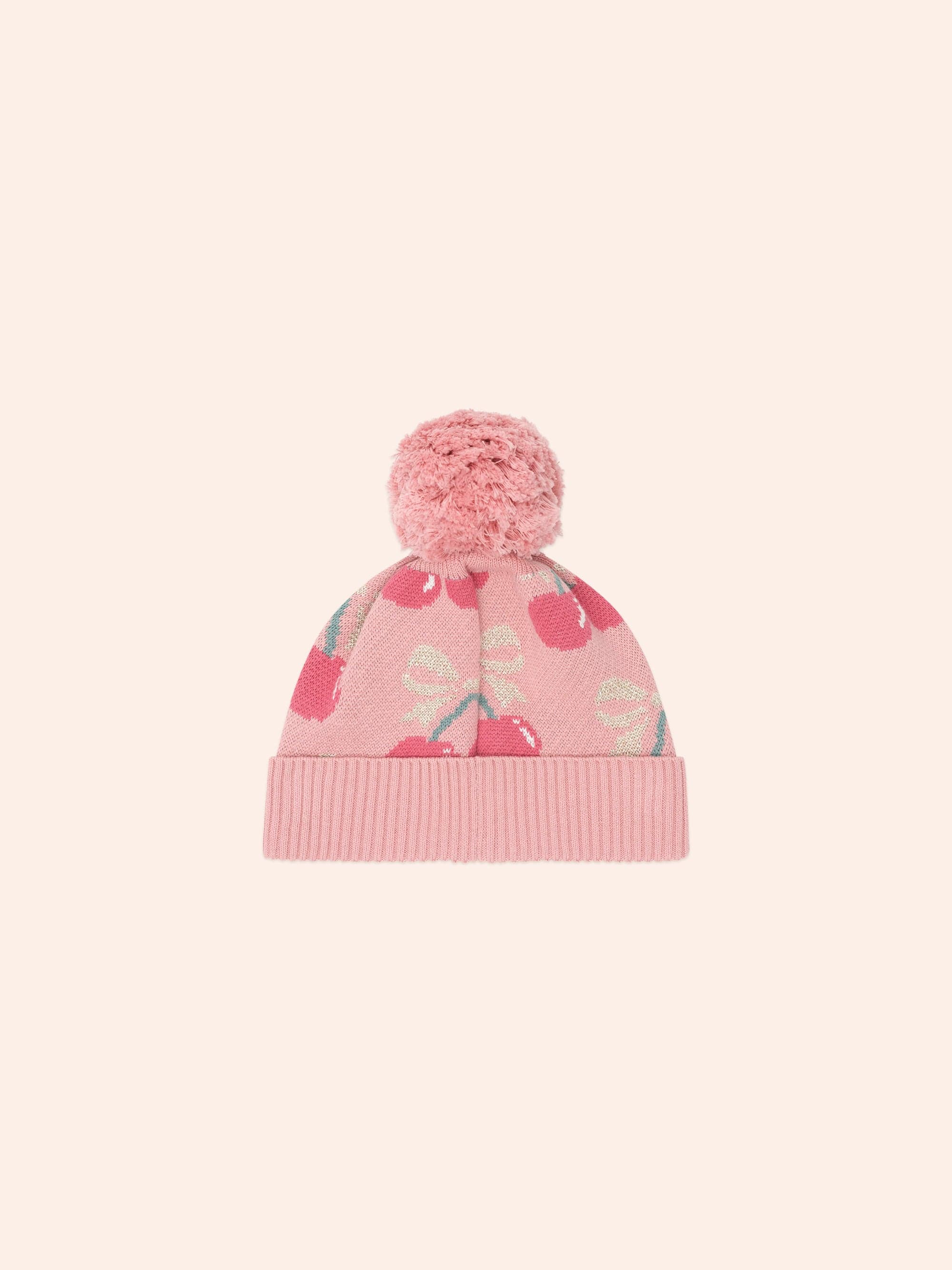 Cherry Bow Beanie ACCESSORIES Huxbaby