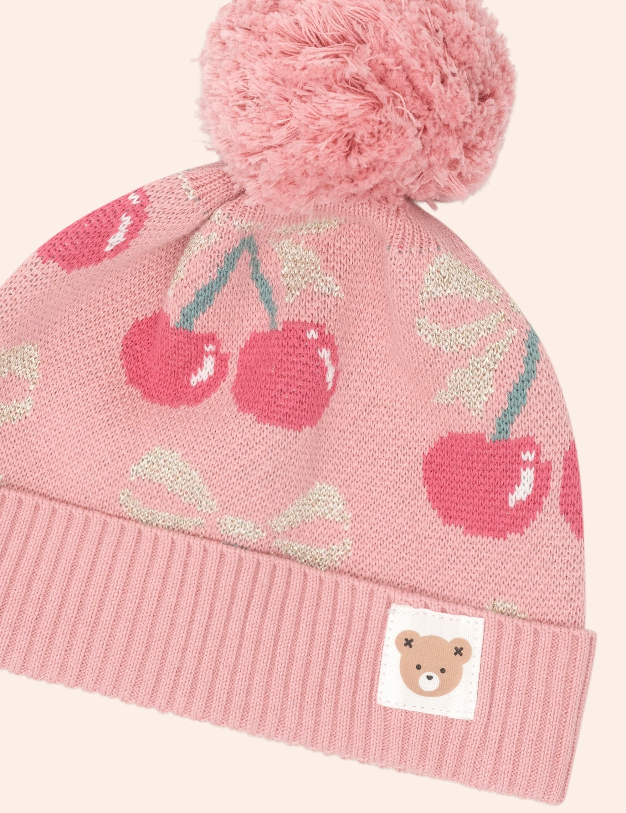 Cherry Bow Beanie ACCESSORIES Huxbaby