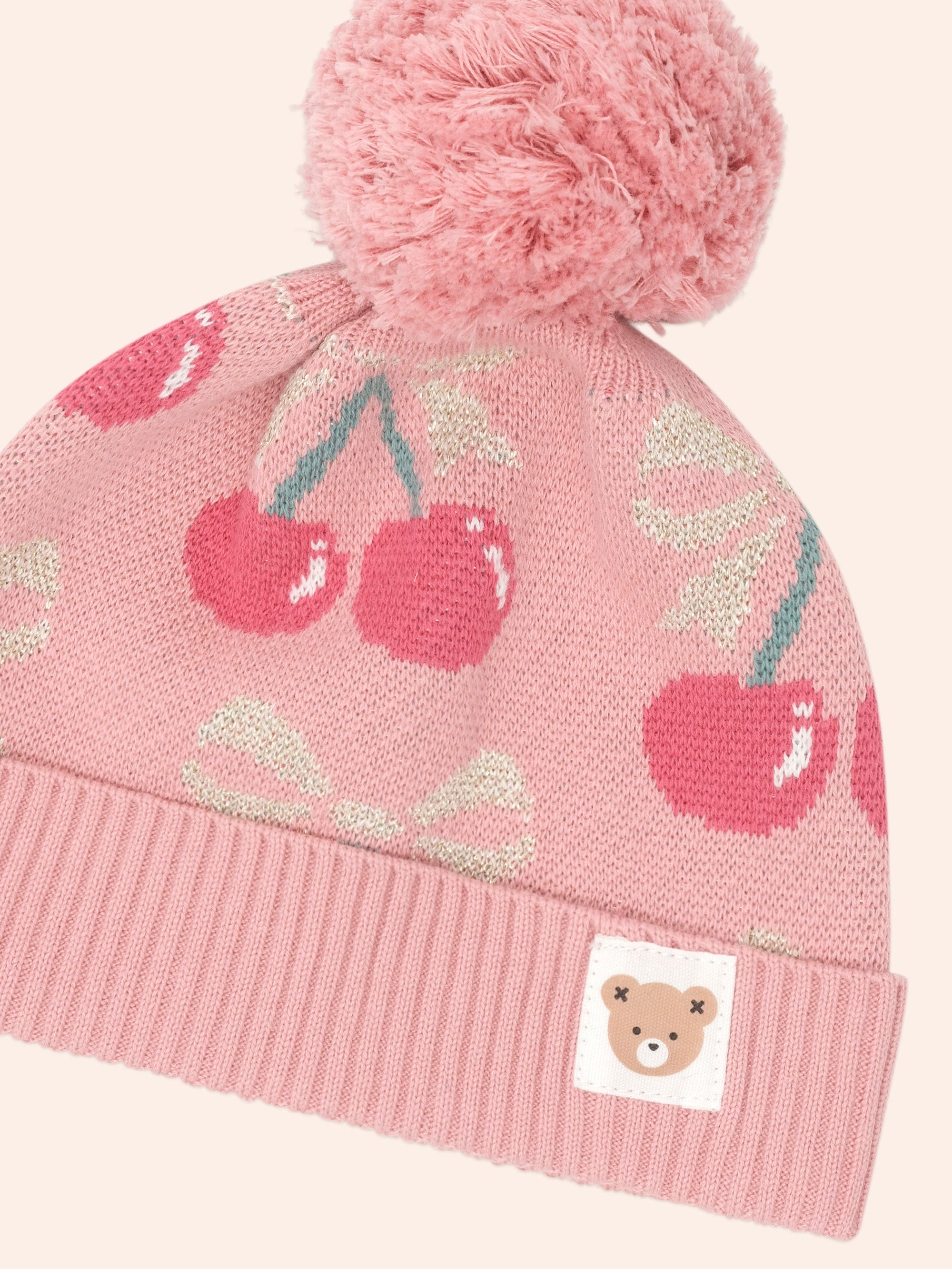 Cherry Bow Beanie ACCESSORIES Huxbaby