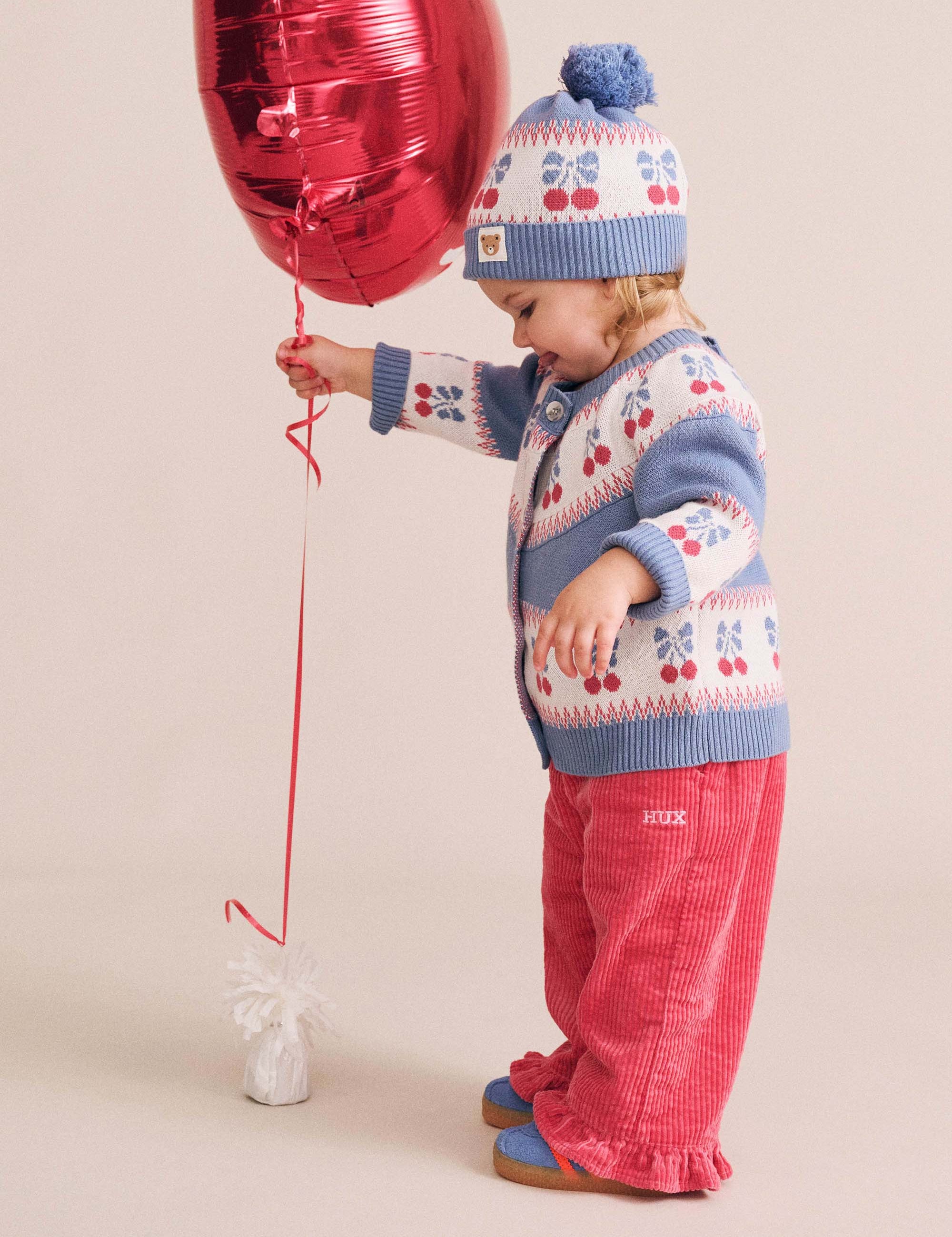 Cord Frill Hem Pant Pink PANT Huxbaby