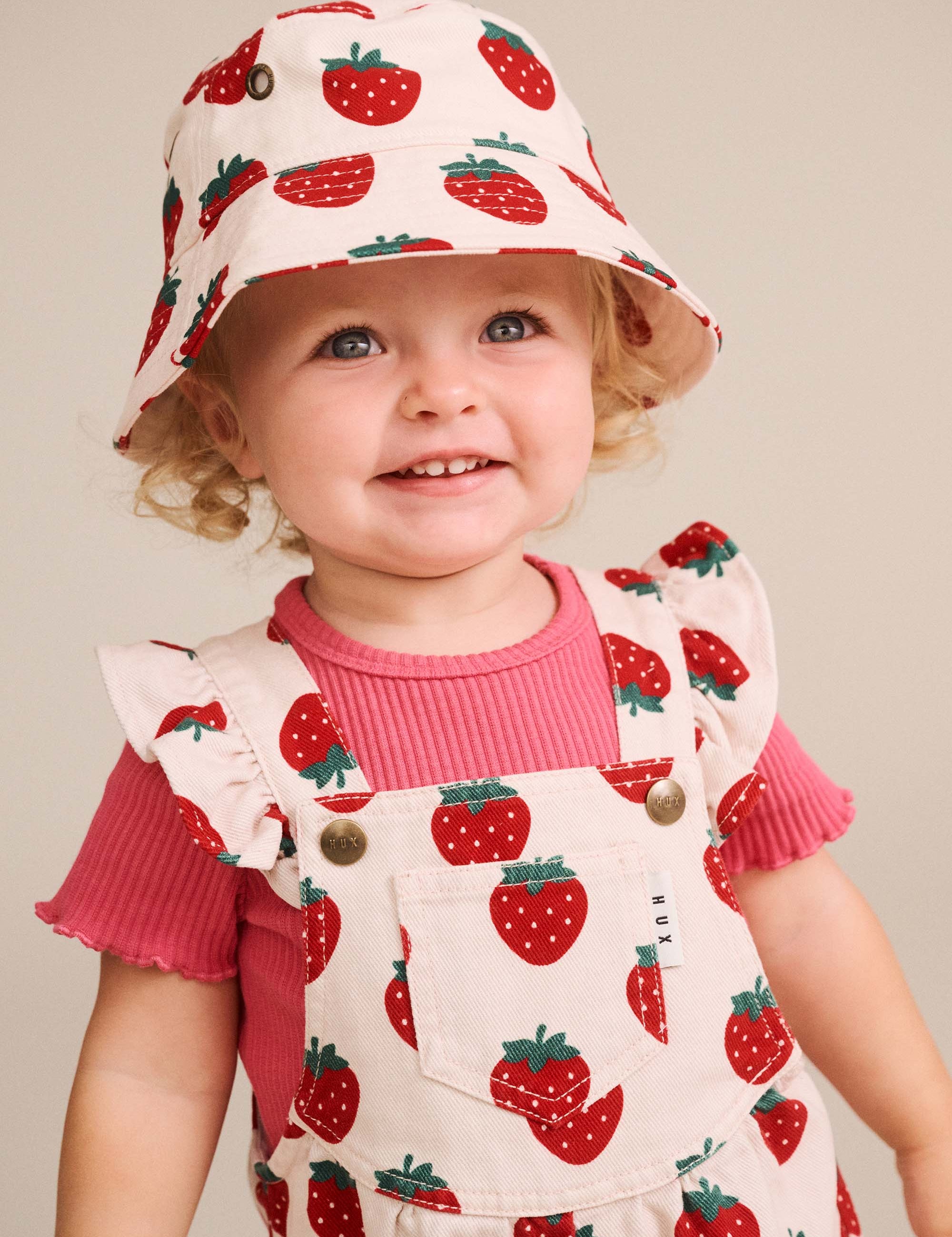 Strawberry Bucket Hat ACCESSORIES Huxbaby Shopify