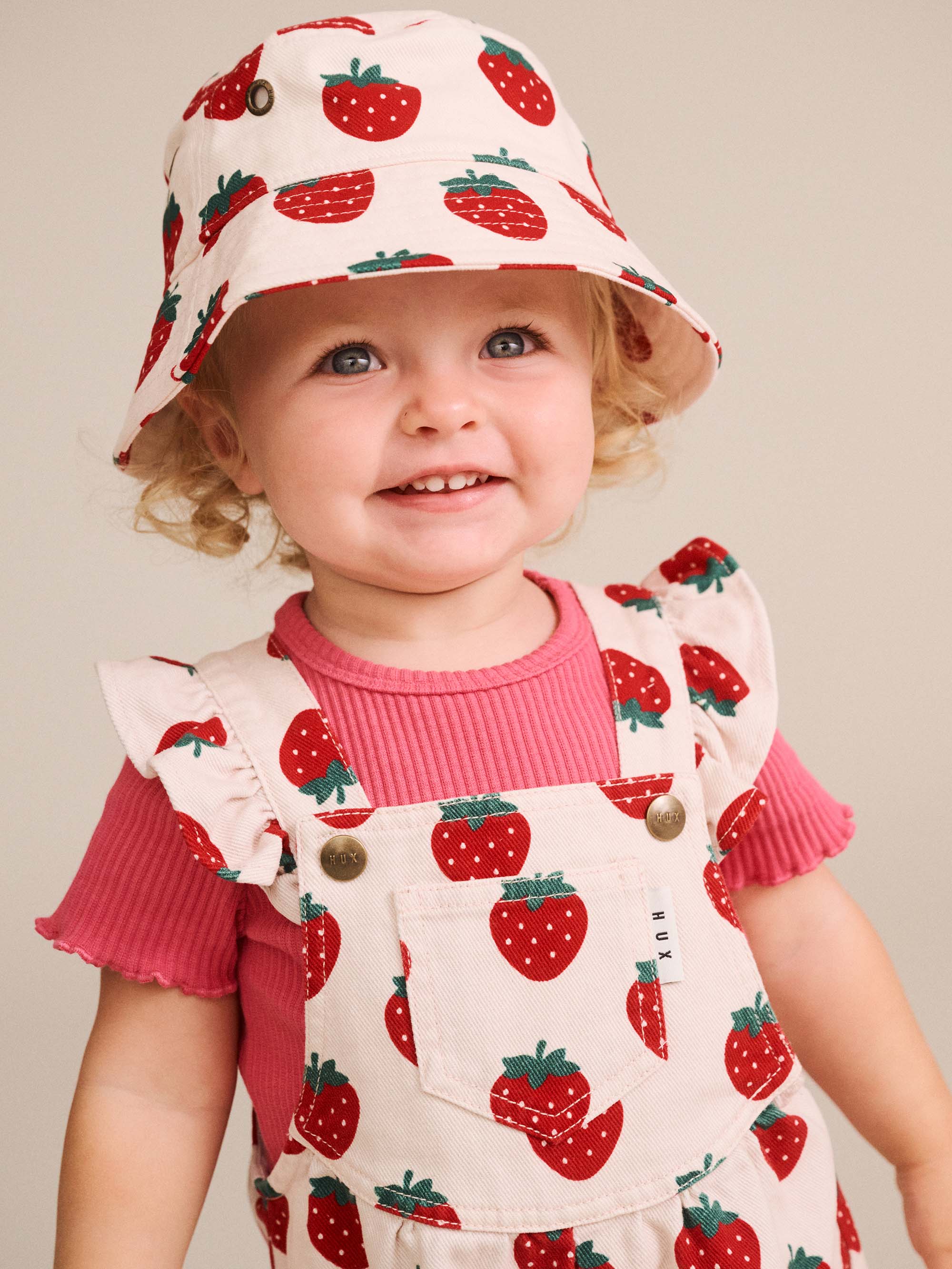 Strawberry Bucket Hat ACCESSORIES Huxbaby Shopify