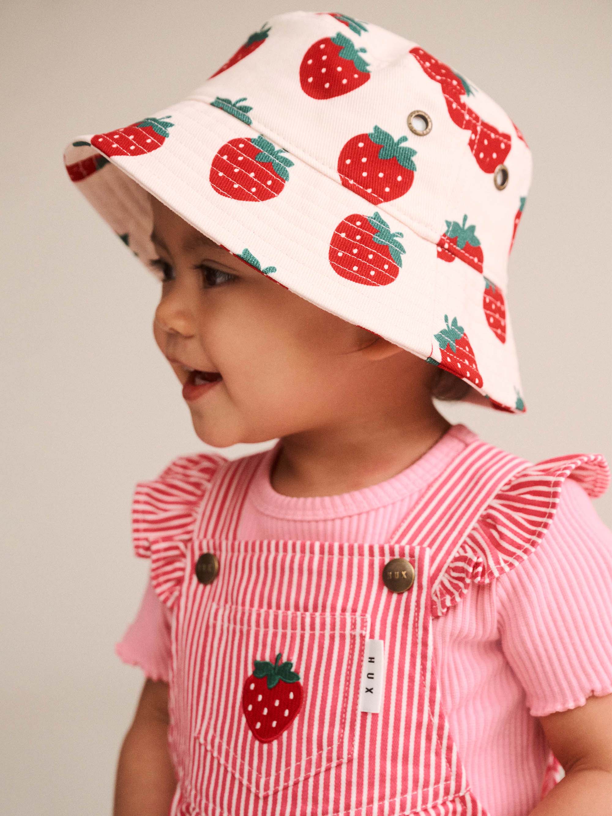 Strawberry Bucket Hat ACCESSORIES Huxbaby Shopify