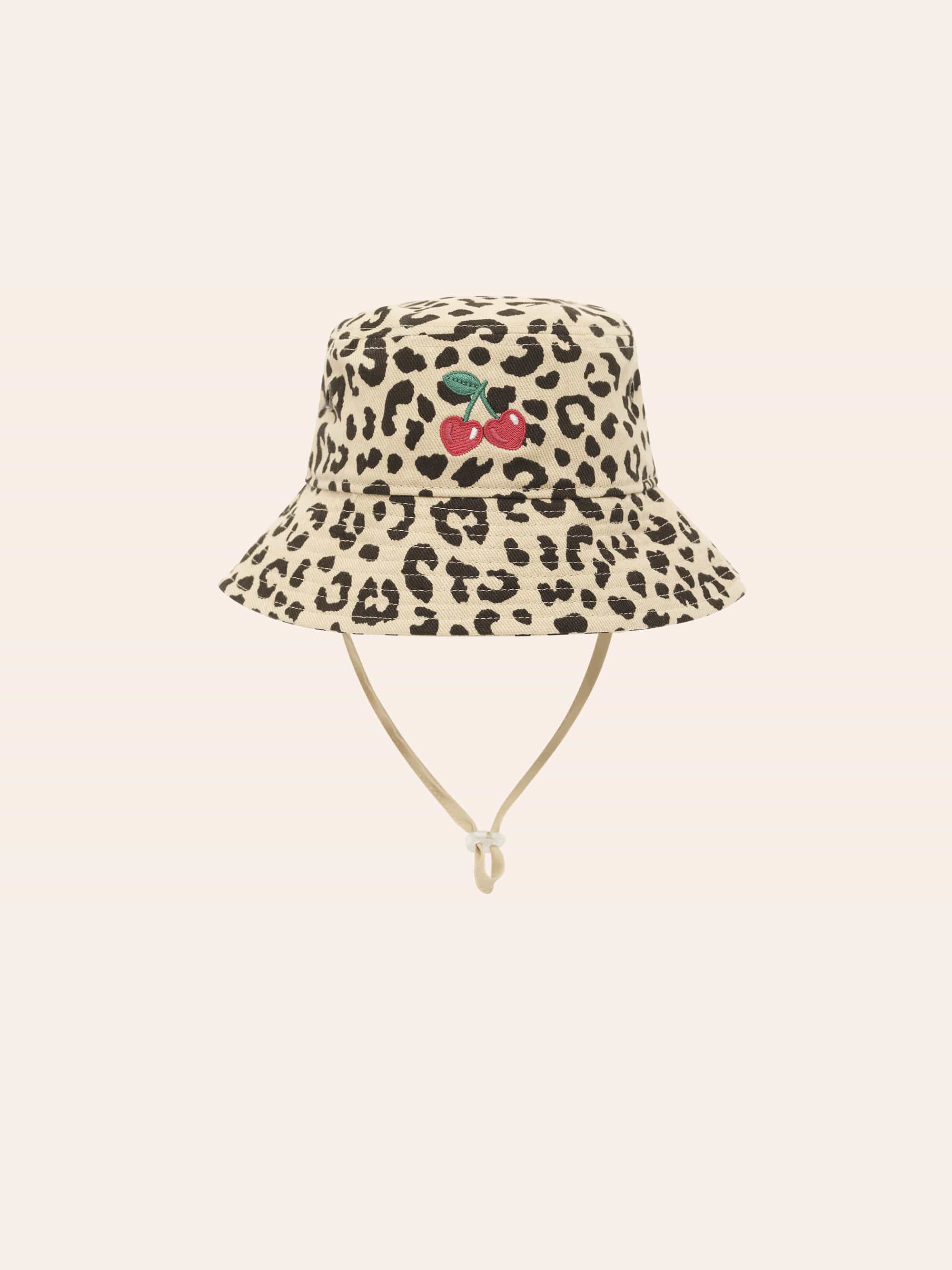 Leopard Cherry Bucket Hat ACCESSORIES Huxbaby Shopify