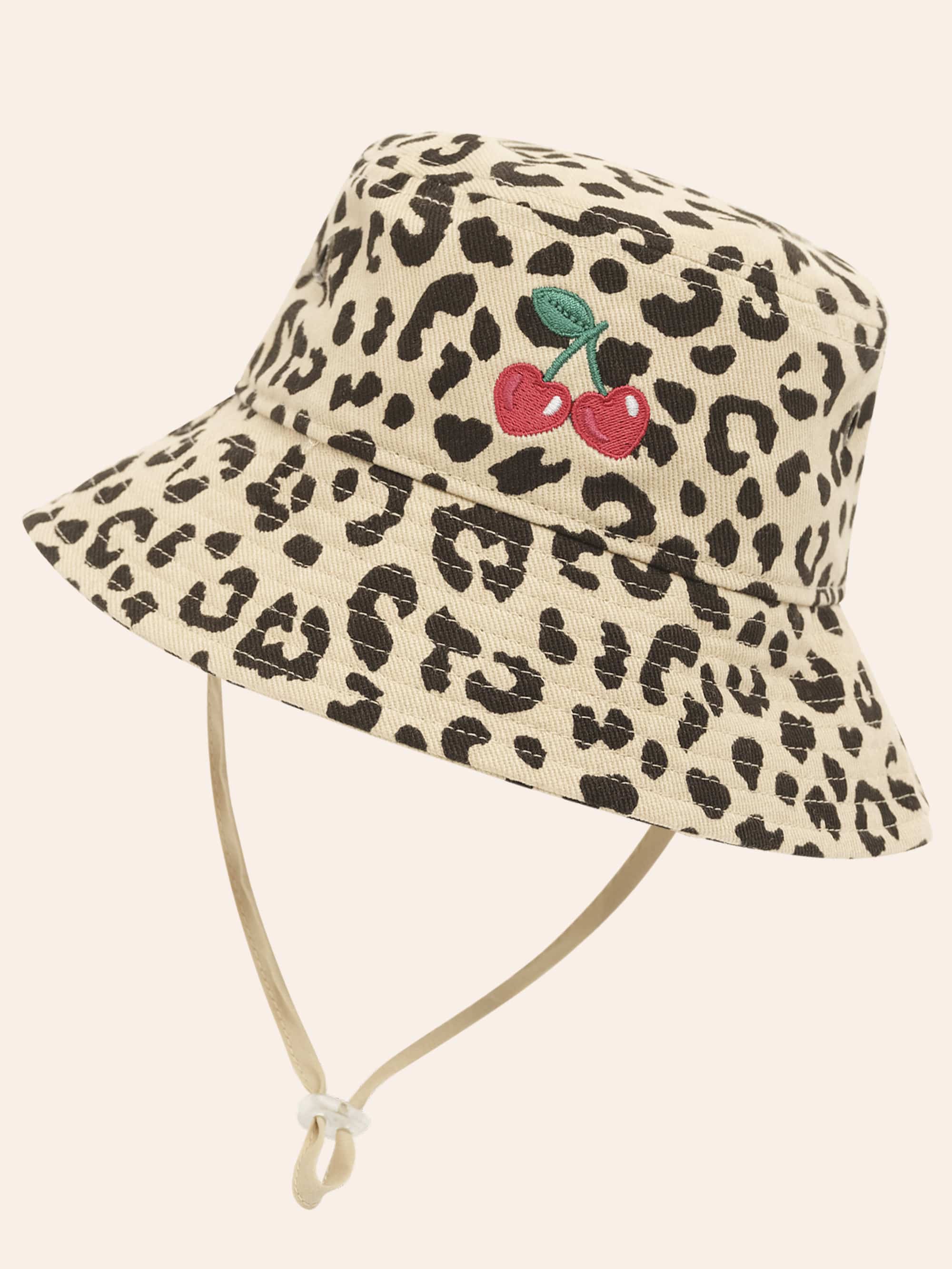 Leopard Cherry Bucket Hat ACCESSORIES Huxbaby Shopify