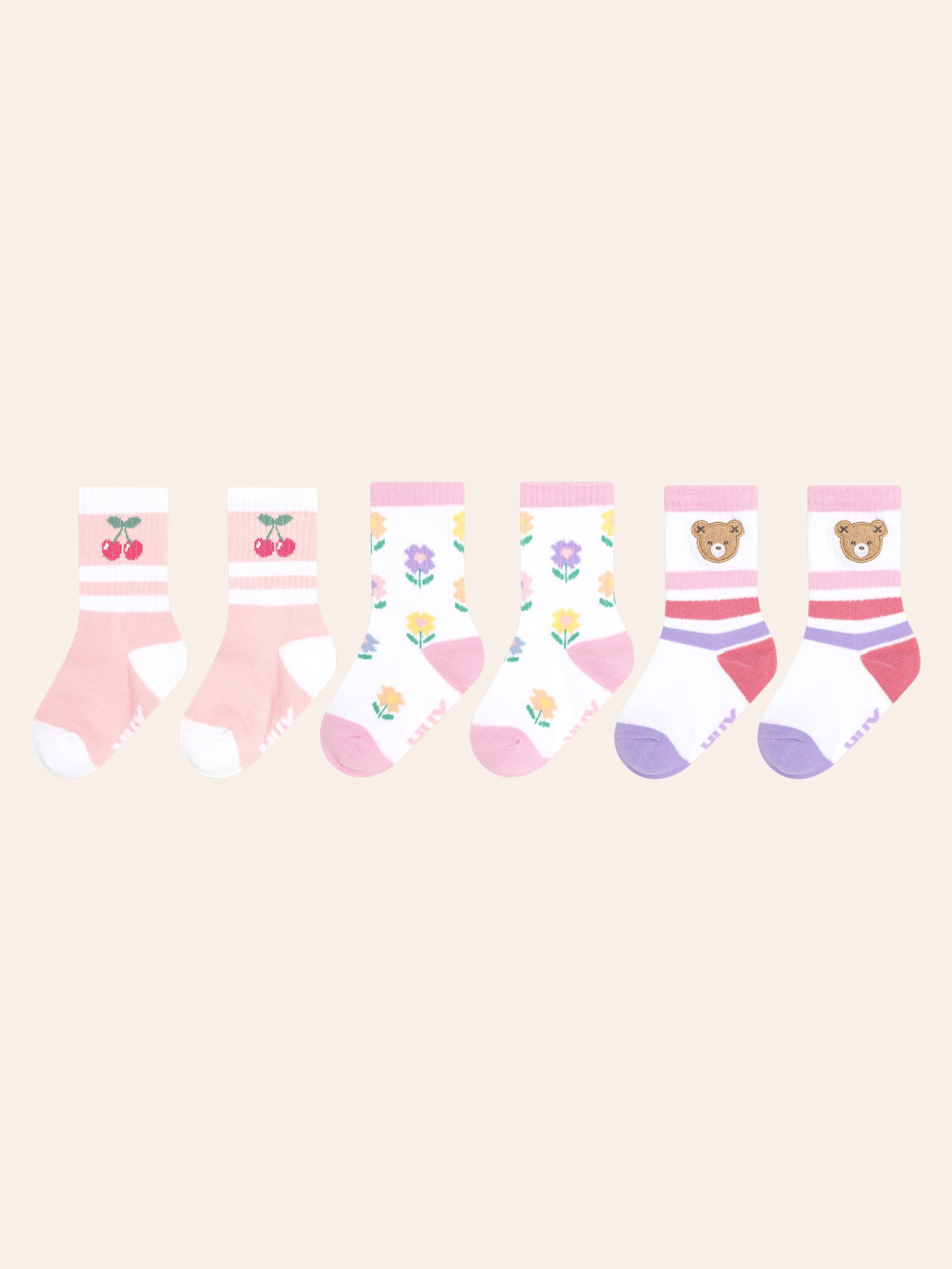 3Pk Girls Sports Socks ACCESSORIES Huxbaby Shopify