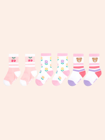 3Pk Girls Sports Socks ACCESSORIES Huxbaby Shopify