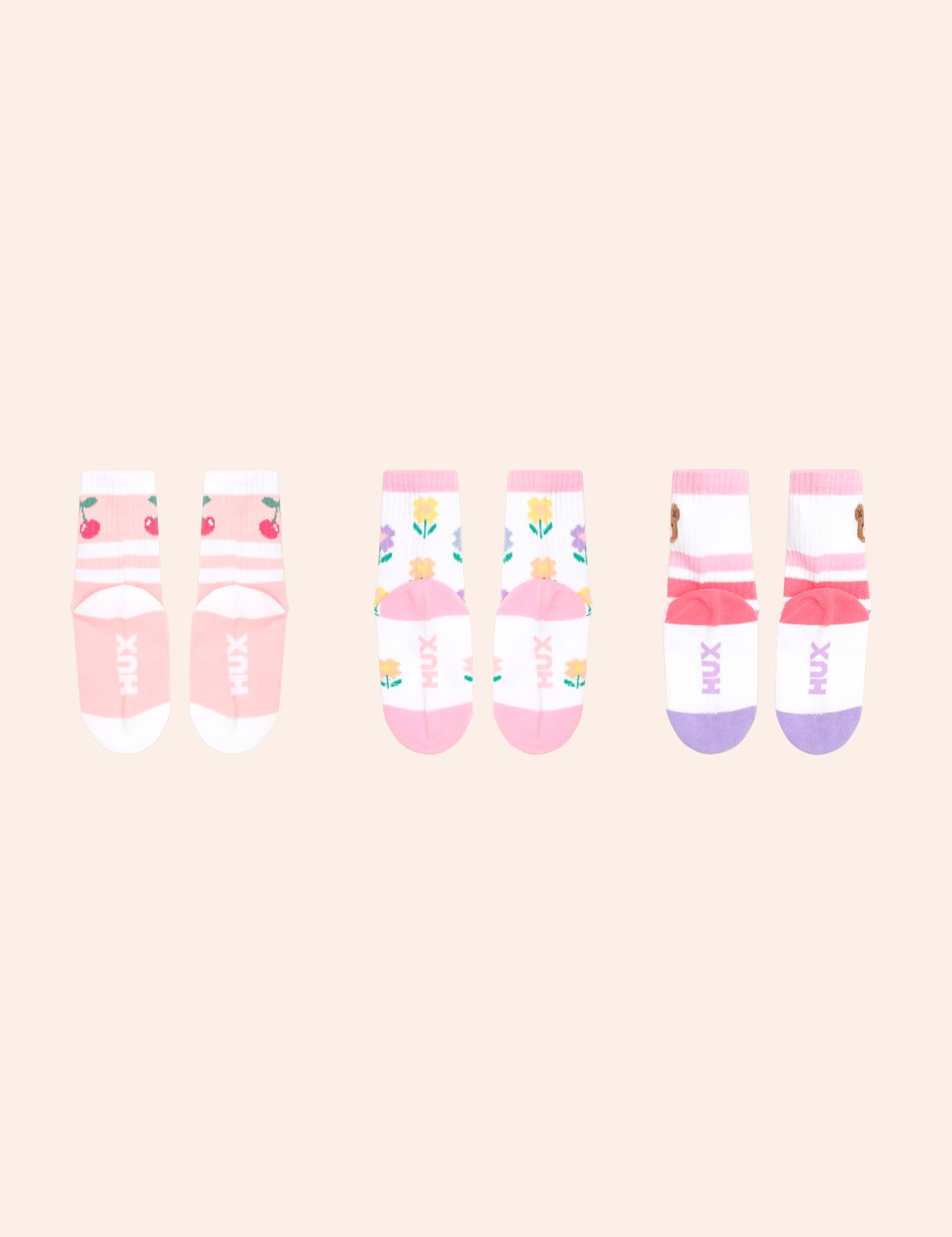 3Pk Girls Sports Socks ACCESSORIES Huxbaby Shopify