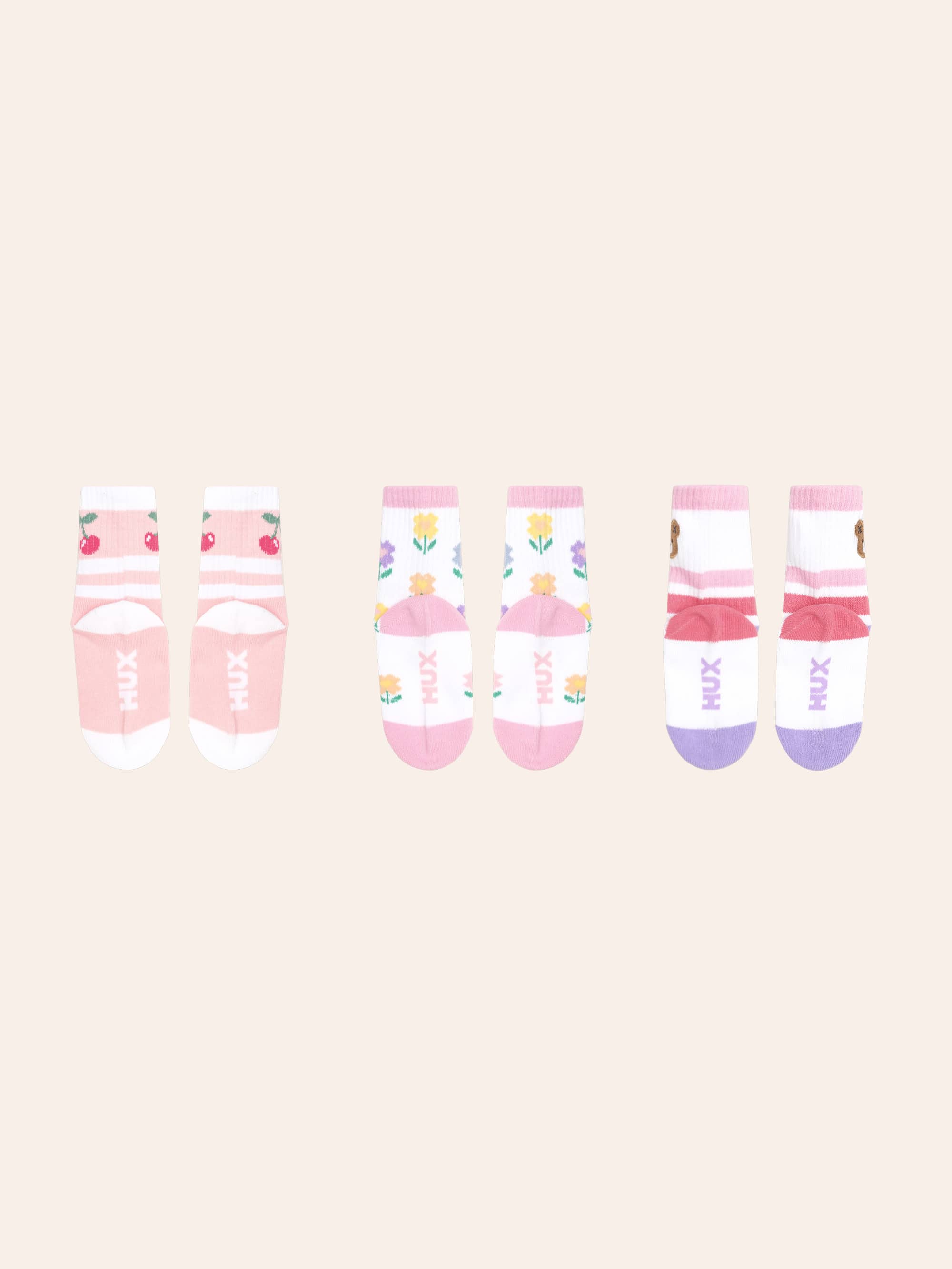 3Pk Girls Sports Socks ACCESSORIES Huxbaby Shopify