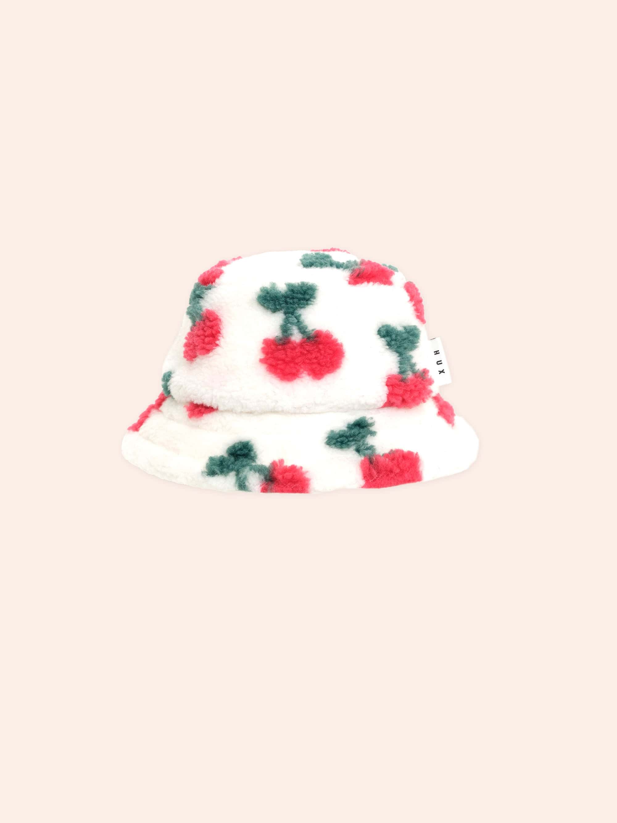 Very Cherry Sherpa Bucket Hat ACCESSORIES Huxbaby