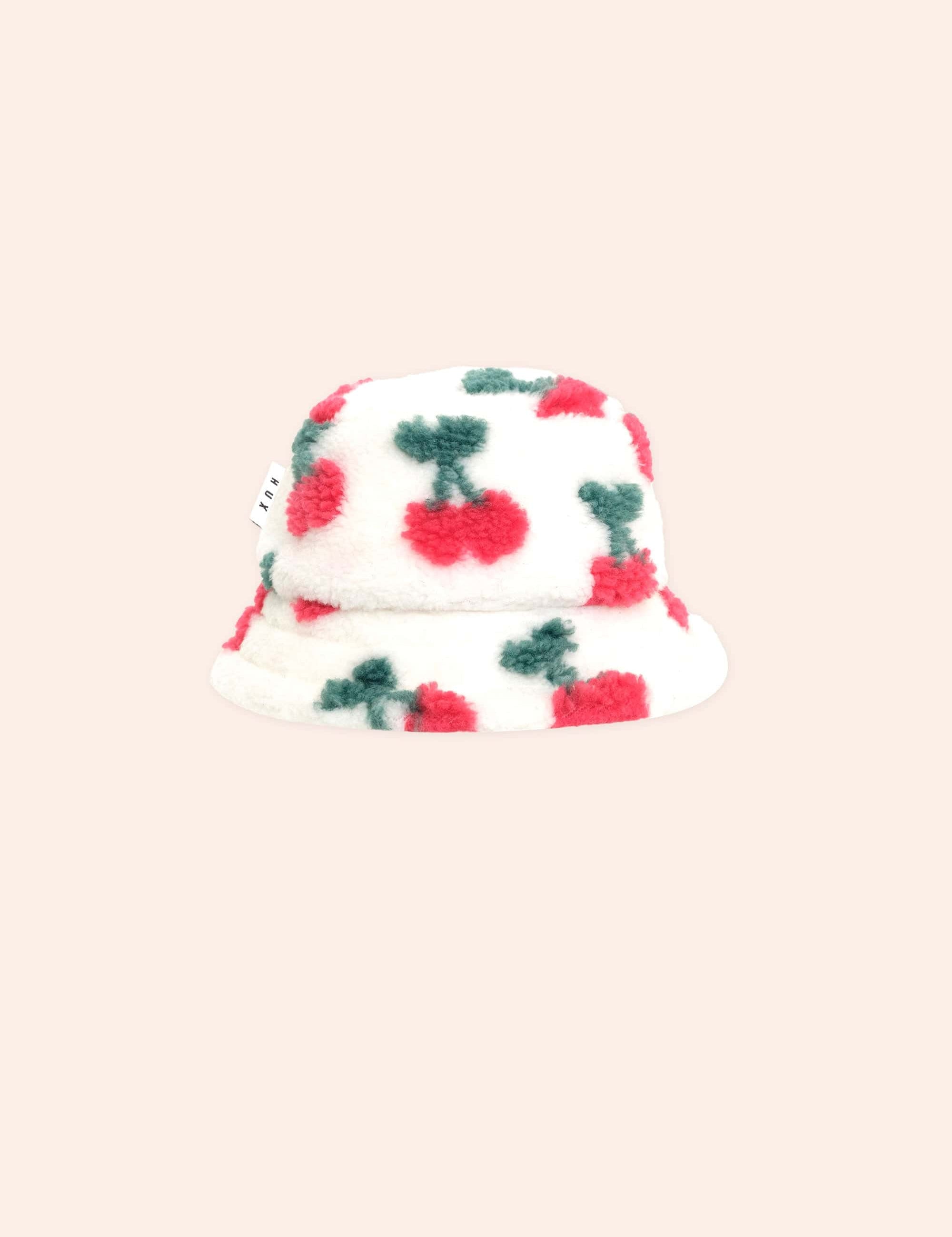 Very Cherry Sherpa Bucket Hat ACCESSORIES Huxbaby
