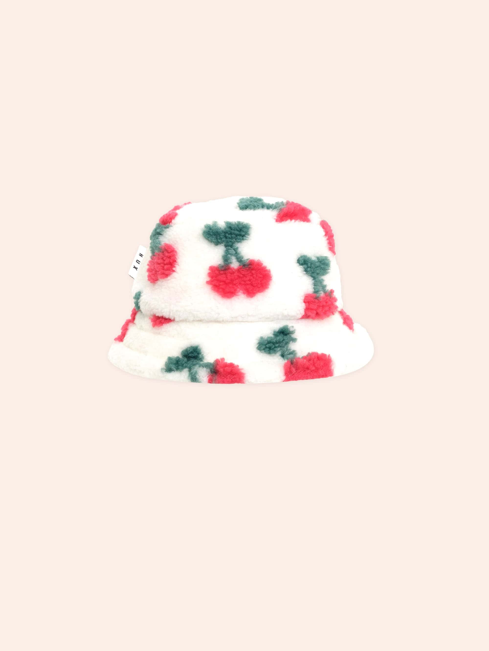 Very Cherry Sherpa Bucket Hat ACCESSORIES Huxbaby