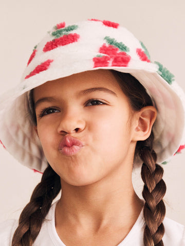 Very Cherry Sherpa Bucket Hat ACCESSORIES Huxbaby