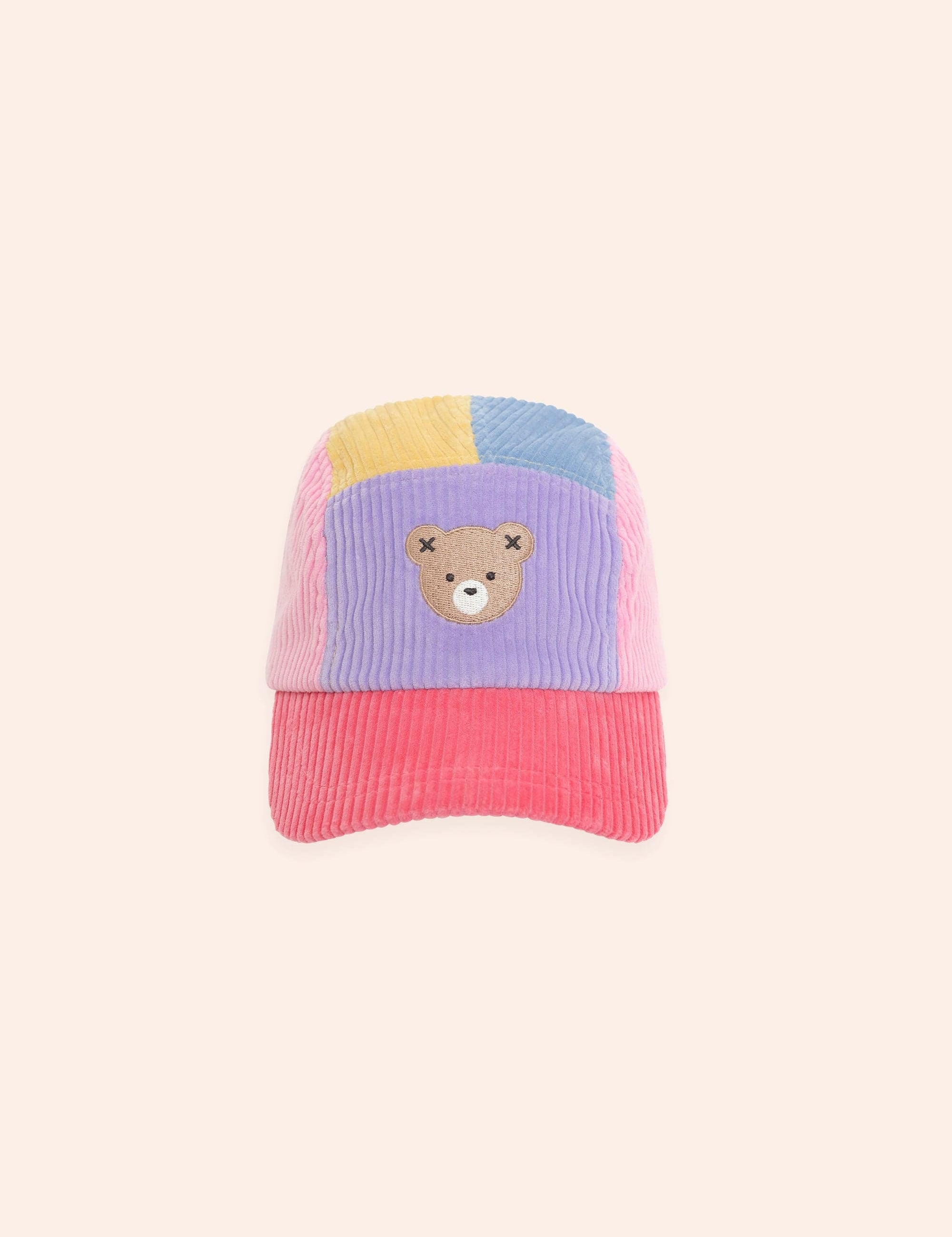 Colour Block Cord Panel Cap Pink ACCESSORIES Huxbaby