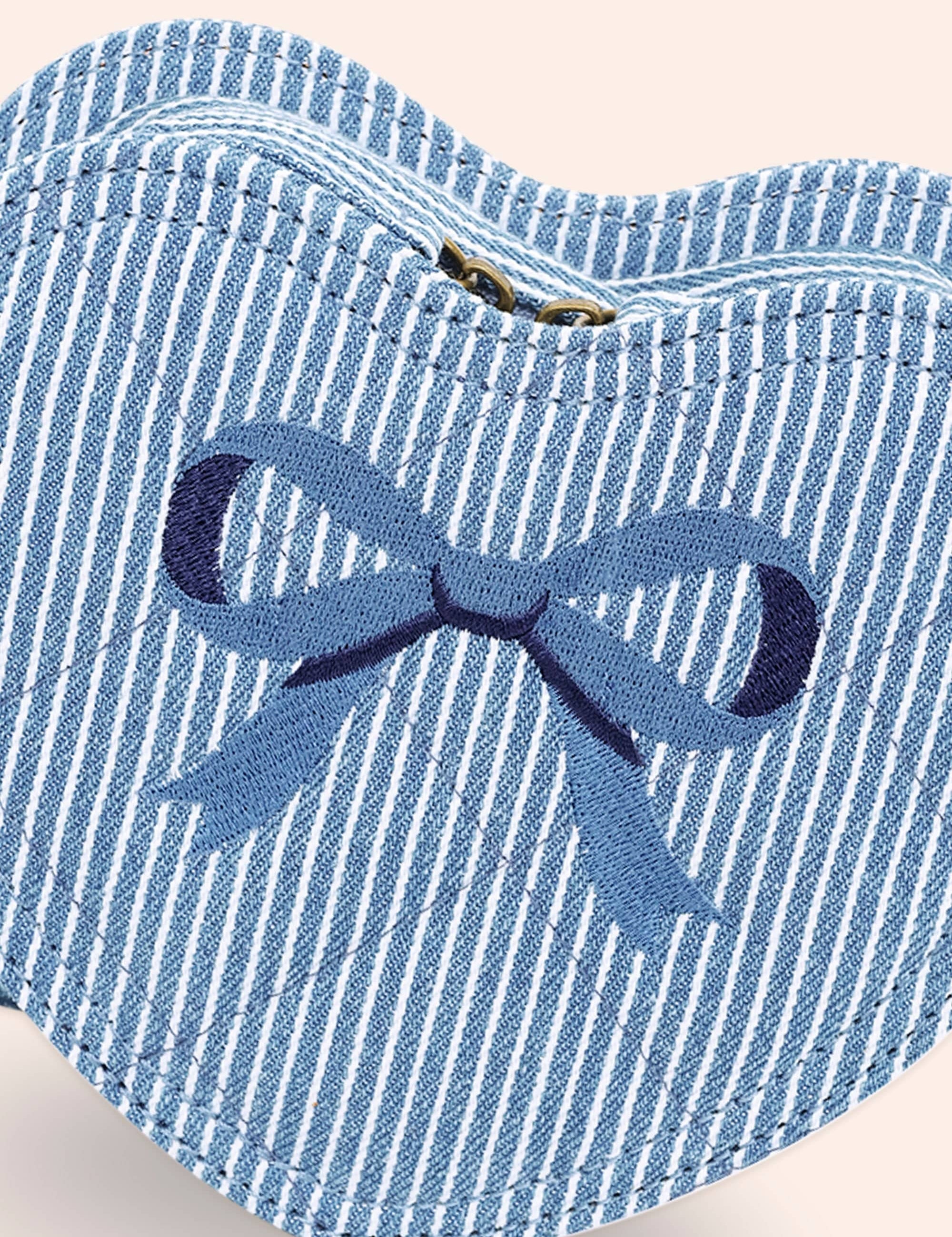 Stripe Denim Bow Heart Handbag ACCESSORIES Huxbaby