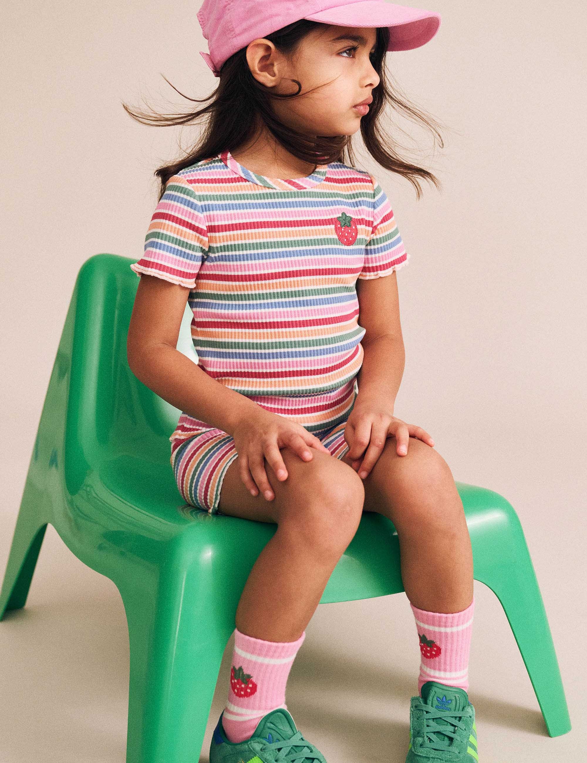 Tutti Frutti Stripe Rib Tee T-SHIRT Huxbaby