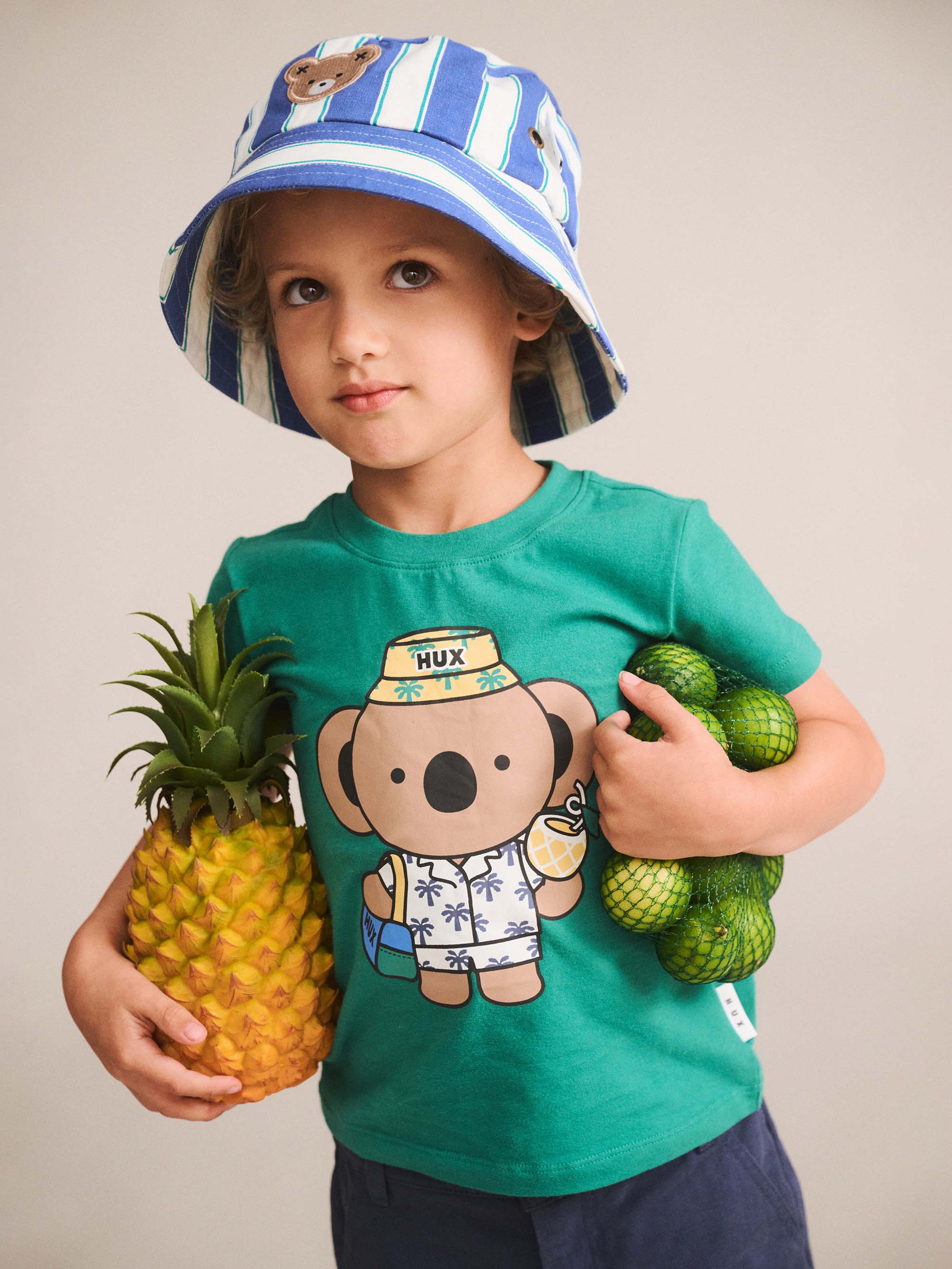 Tropical Stripe Bucket Hat ACCESSORIES Huxbaby Shopify