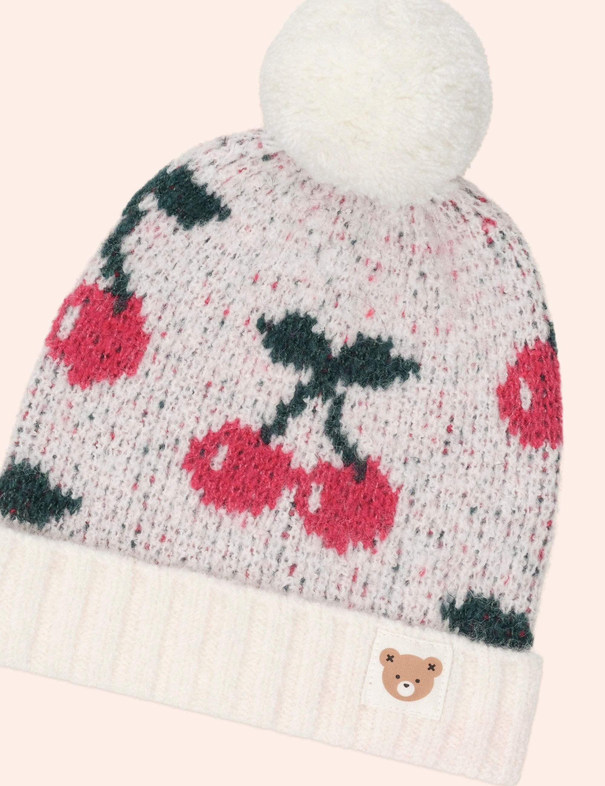 Cherry Knit Beanie ACCESSORIES Huxbaby