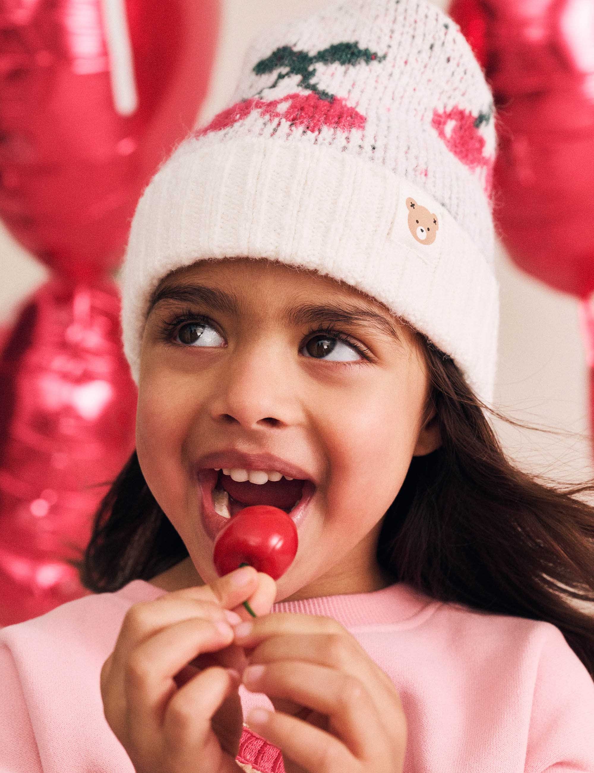 Cherry Knit Beanie ACCESSORIES Huxbaby