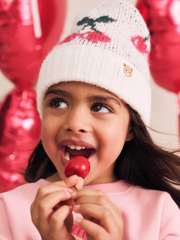 Cherry Knit Beanie ACCESSORIES Huxbaby