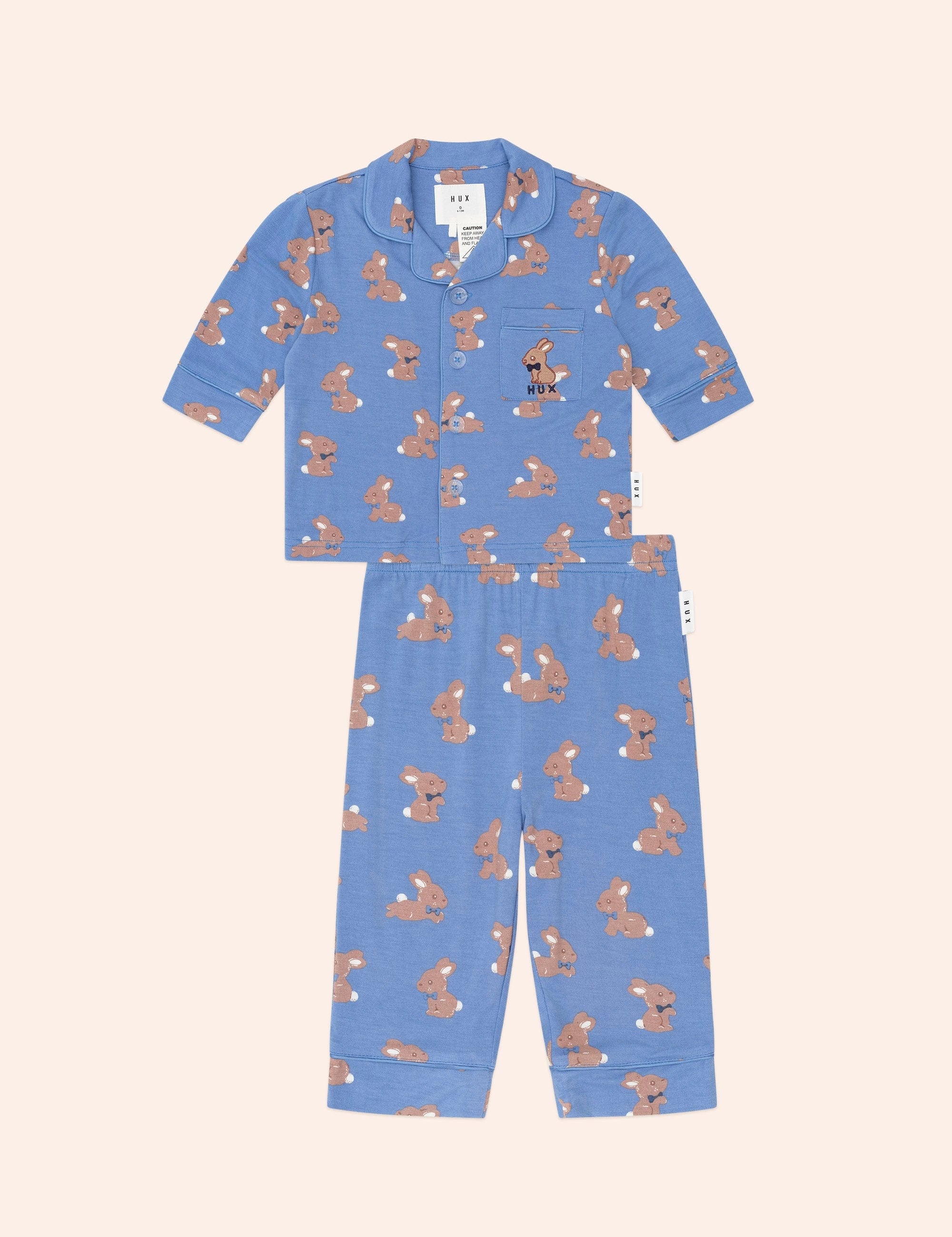 Vintage Blue Bunny Pj Set SLEEPWEAR Huxbaby