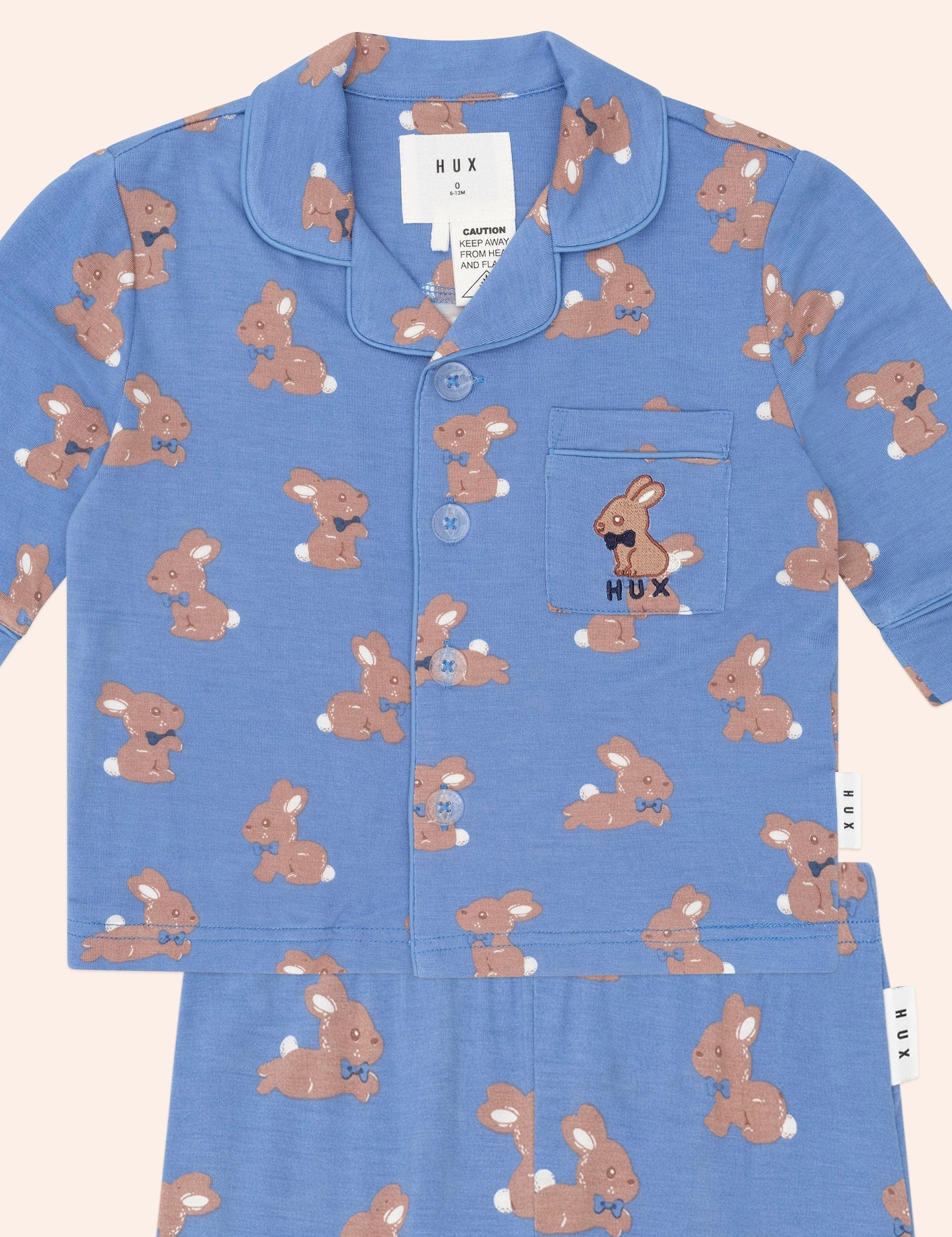 Vintage Blue Bunny Pj Set SLEEPWEAR Huxbaby