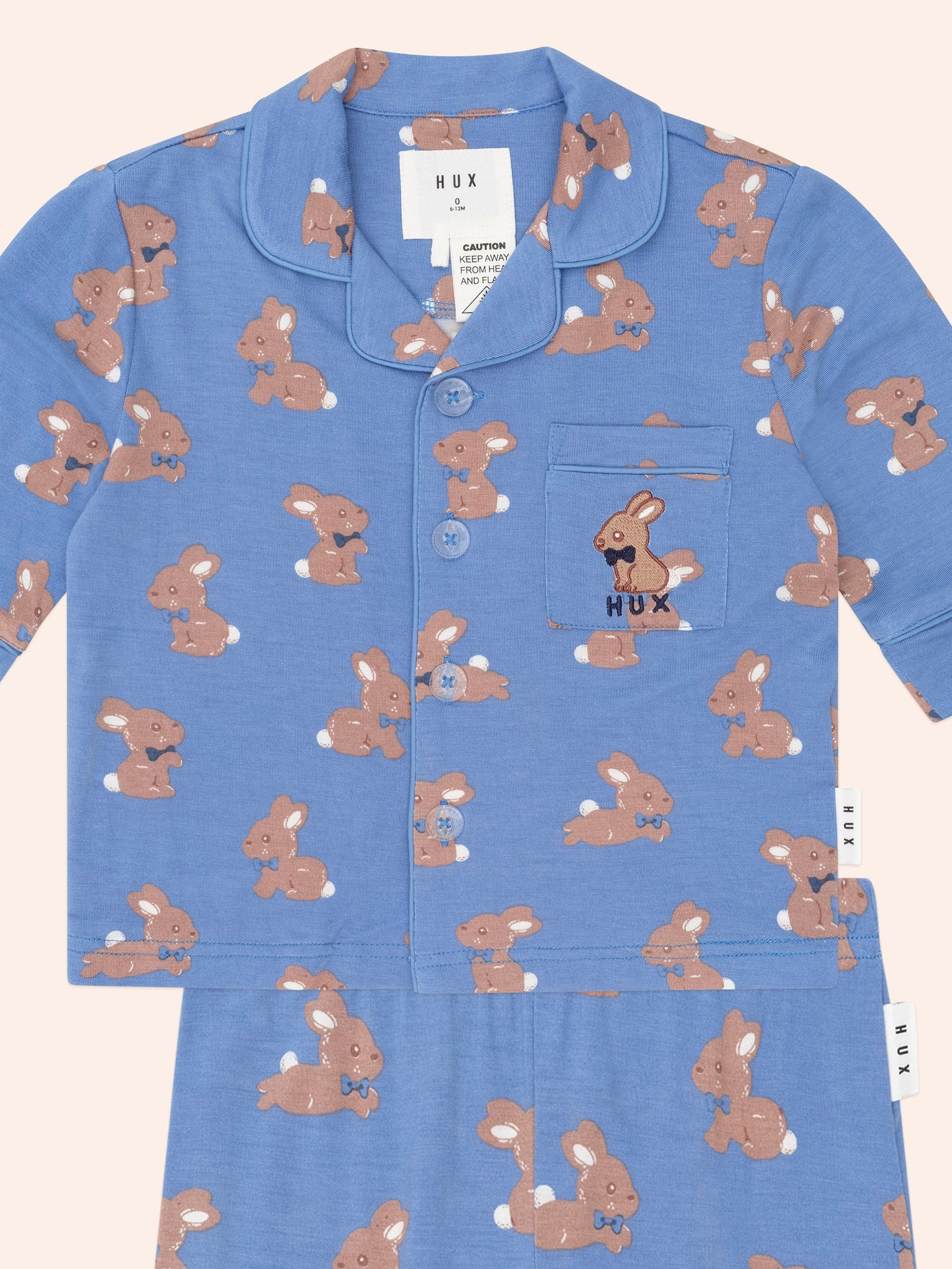 Vintage Blue Bunny Pj Set SLEEPWEAR Huxbaby