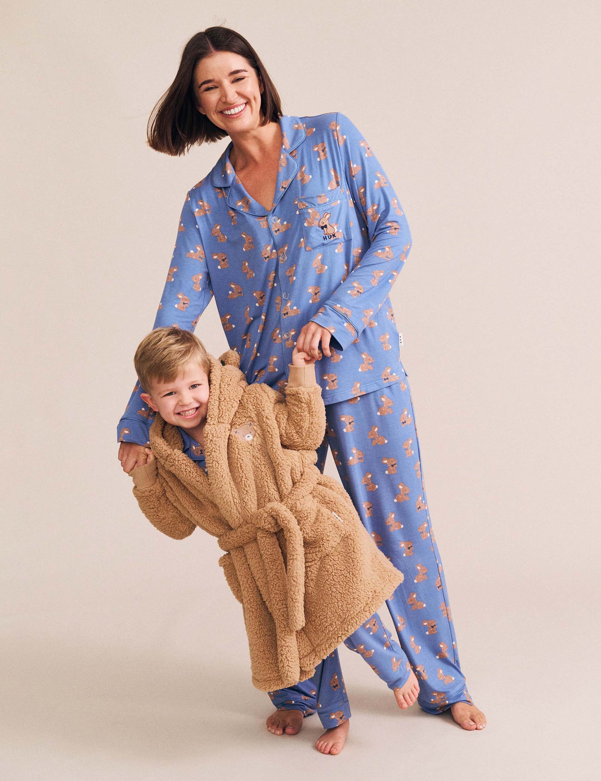 Vintage Blue Bunny Pj Set SLEEPWEAR Huxbaby