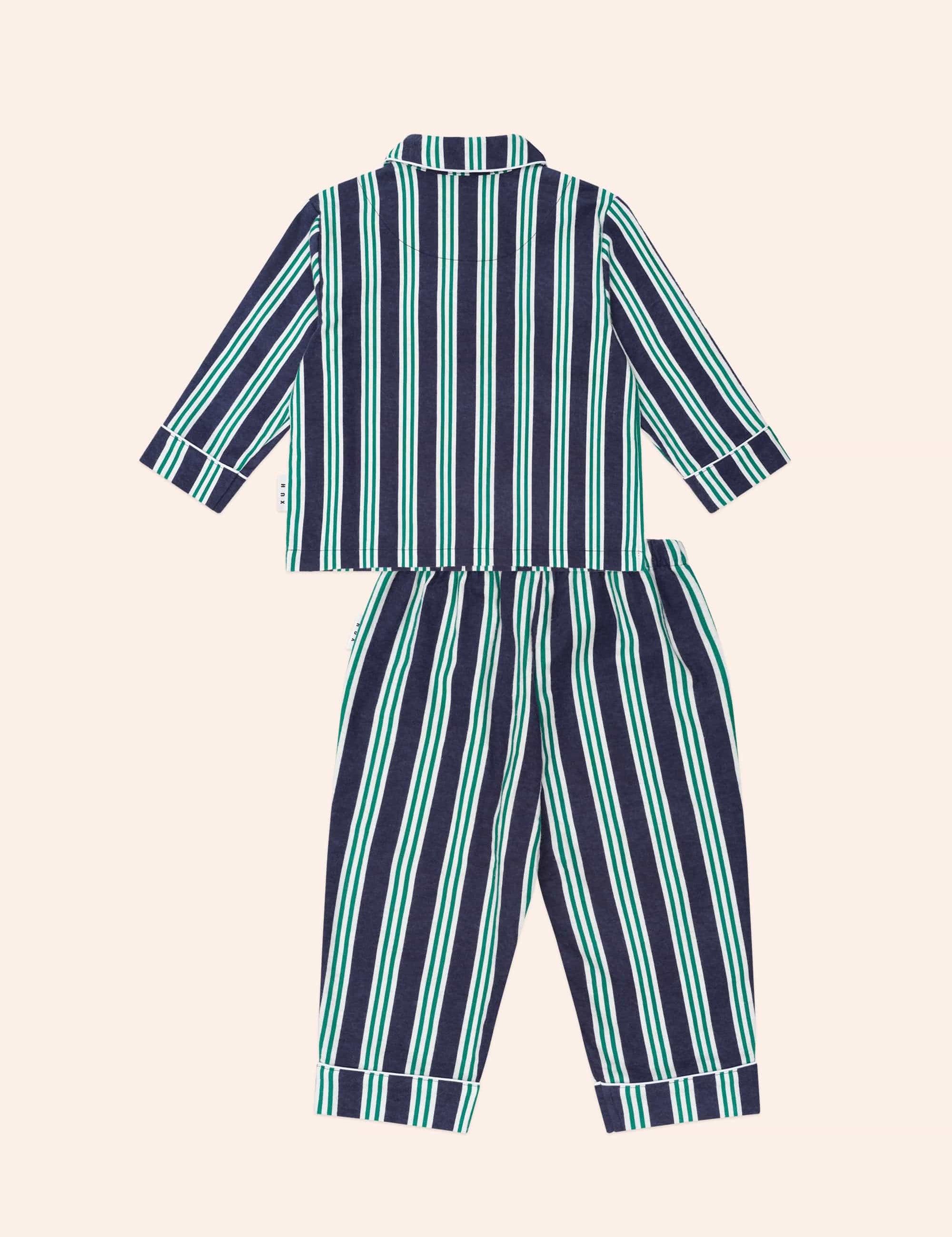 Classic Stripe Flannel Pj Set SLEEPWEAR Huxbaby