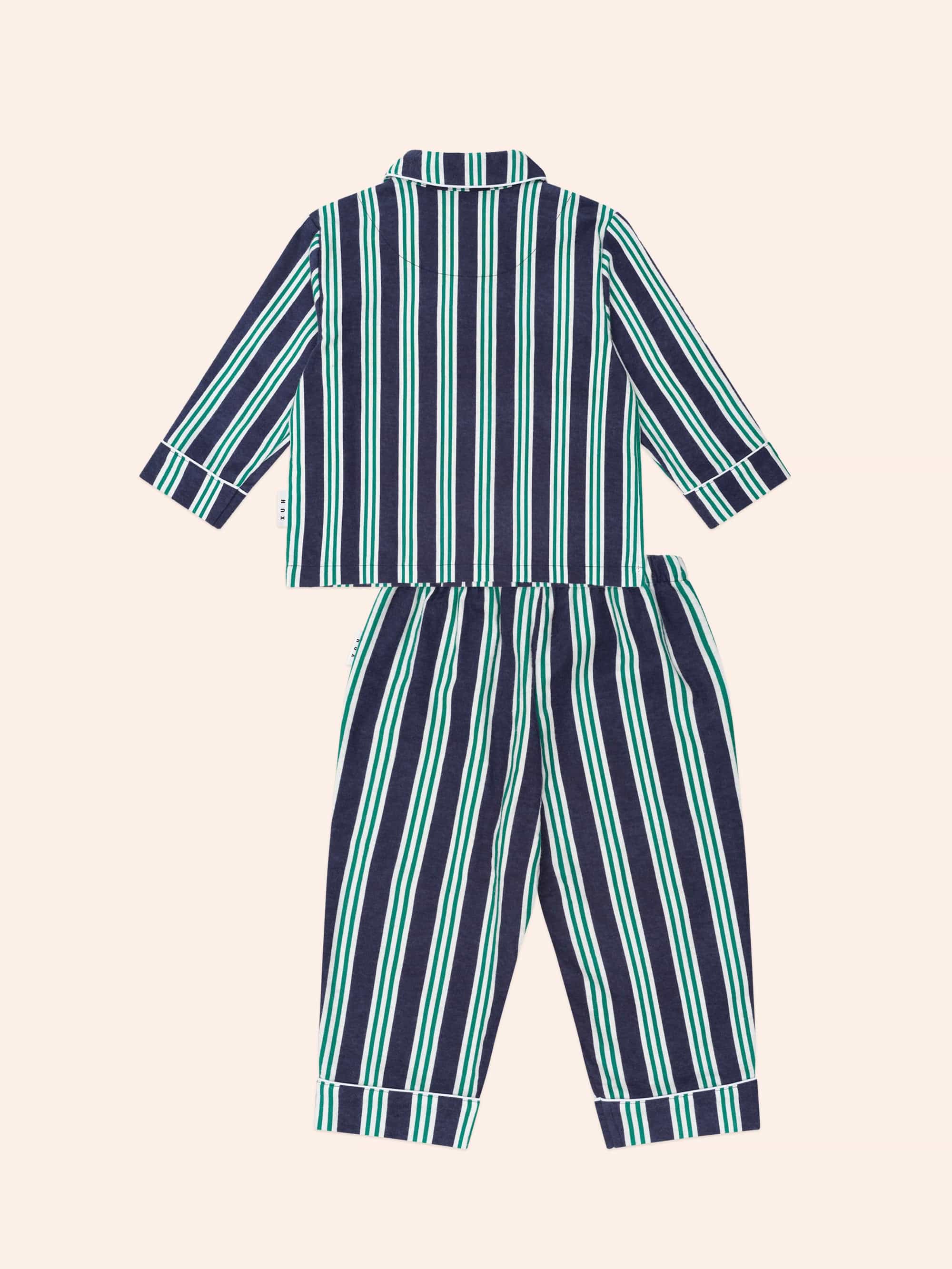Classic Stripe Flannel Pj Set SLEEPWEAR Huxbaby