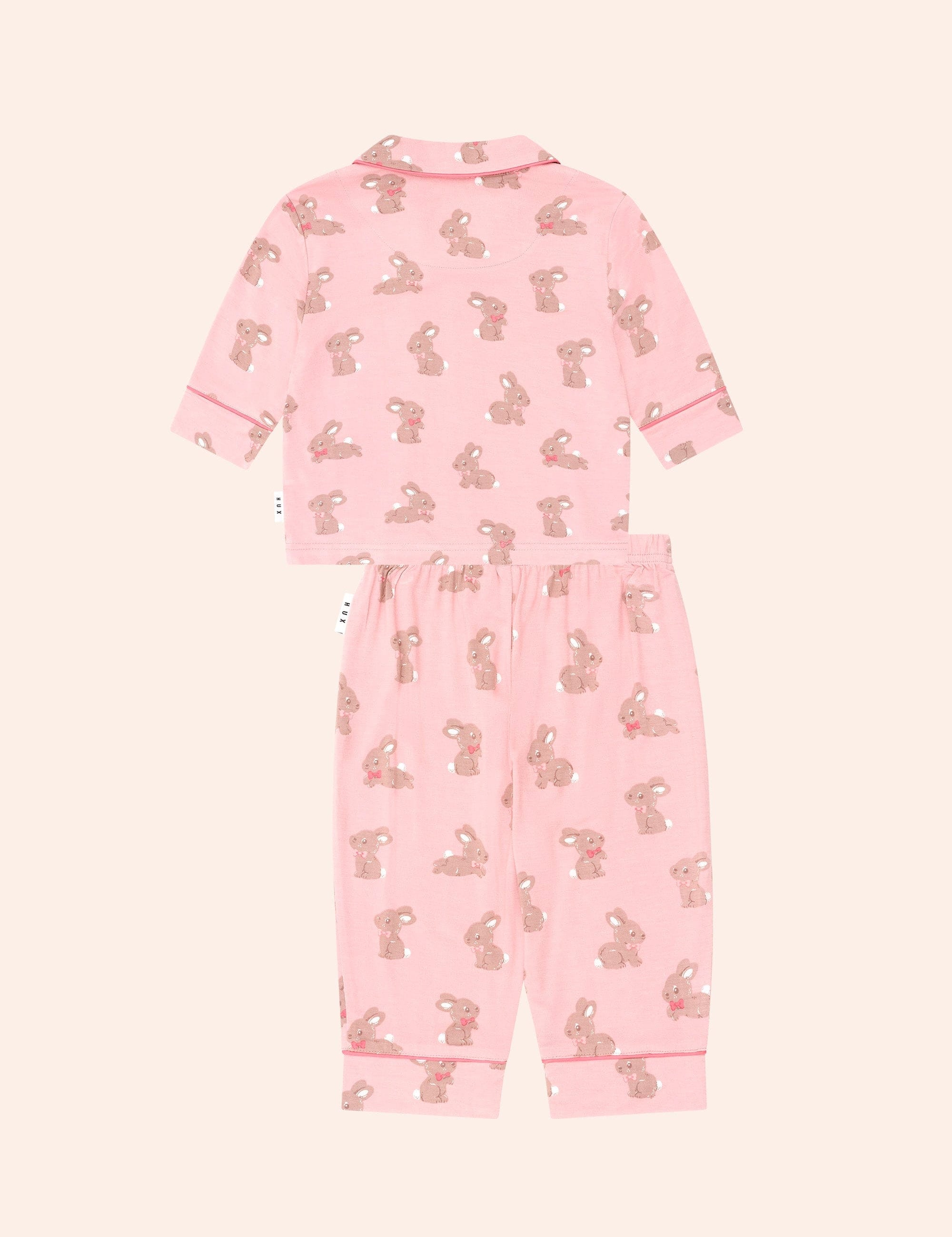 Dusty Pink Bunny Pj Set SLEEPWEAR Huxbaby