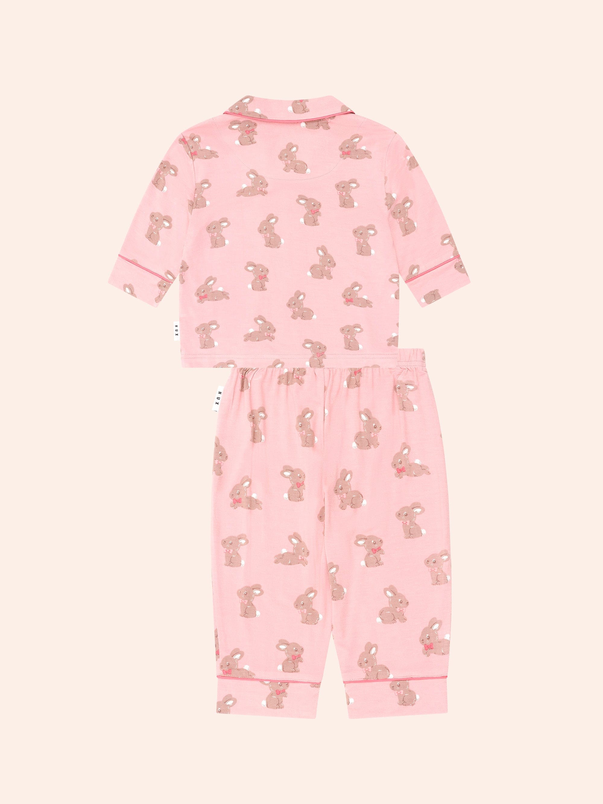 Dusty Pink Bunny Pj Set SLEEPWEAR Huxbaby