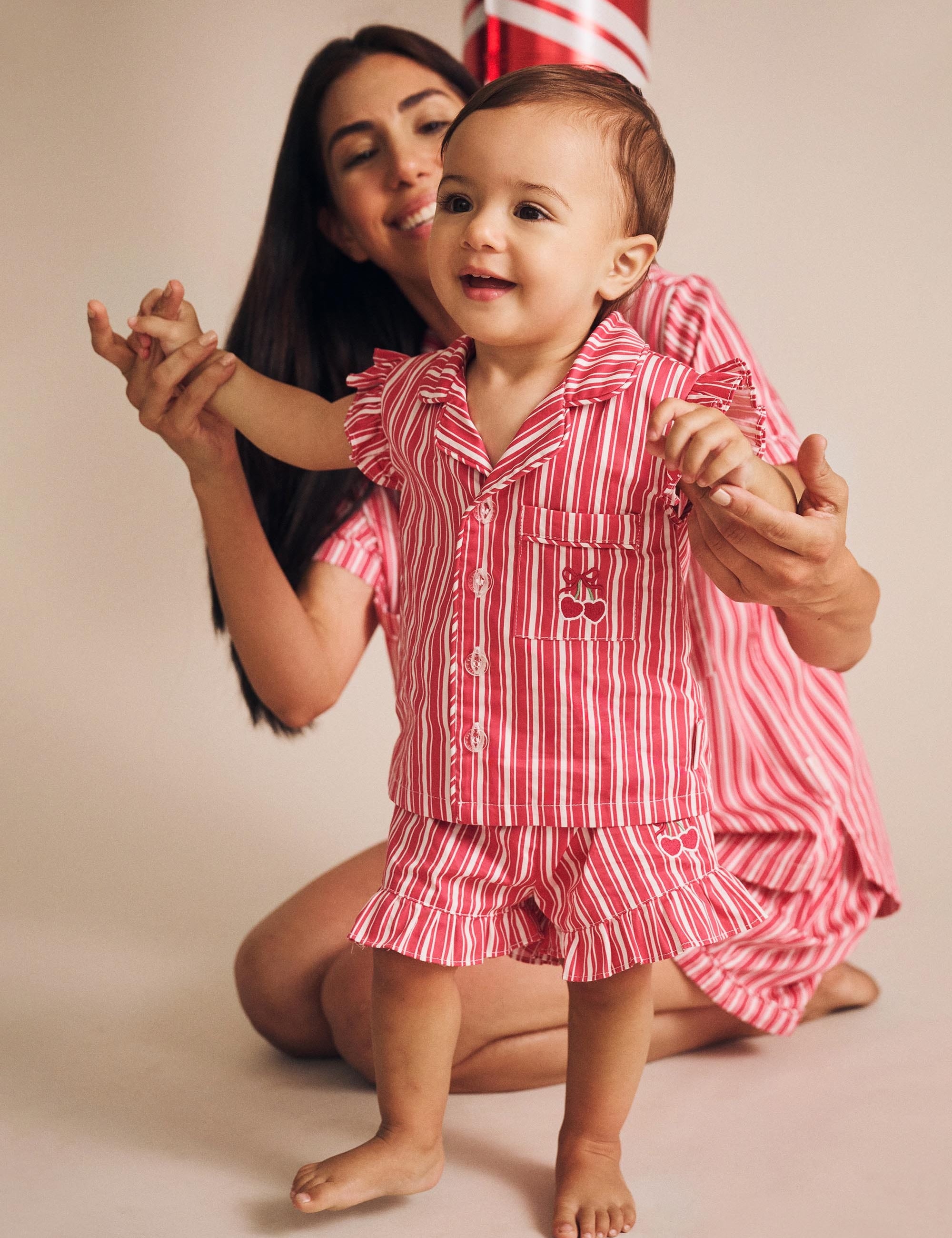 Tis The Season Frill PJs Candy Cane SLEEPWEAR Huxbaby