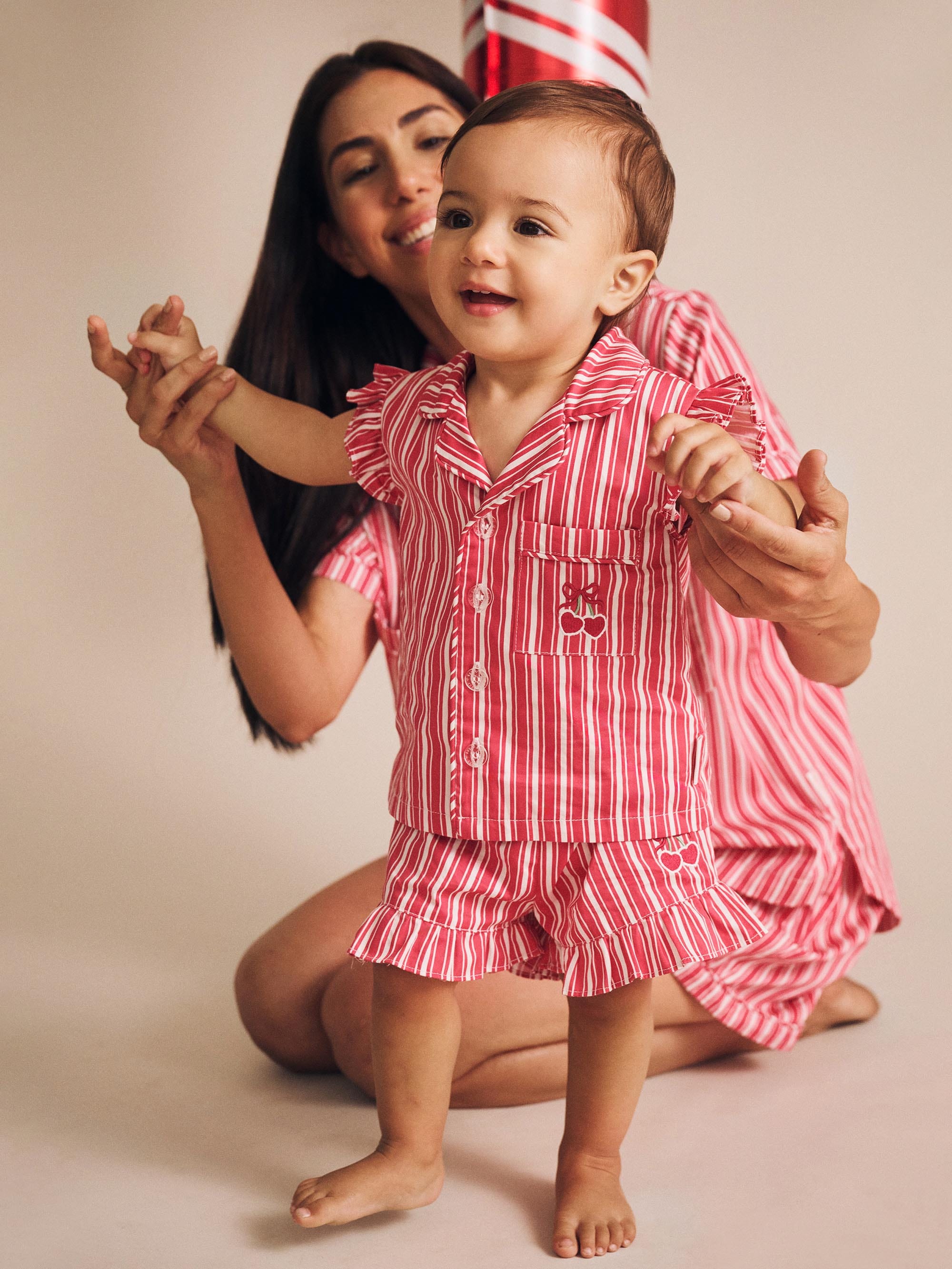 Tis The Season Frill PJs Candy Cane SLEEPWEAR Huxbaby