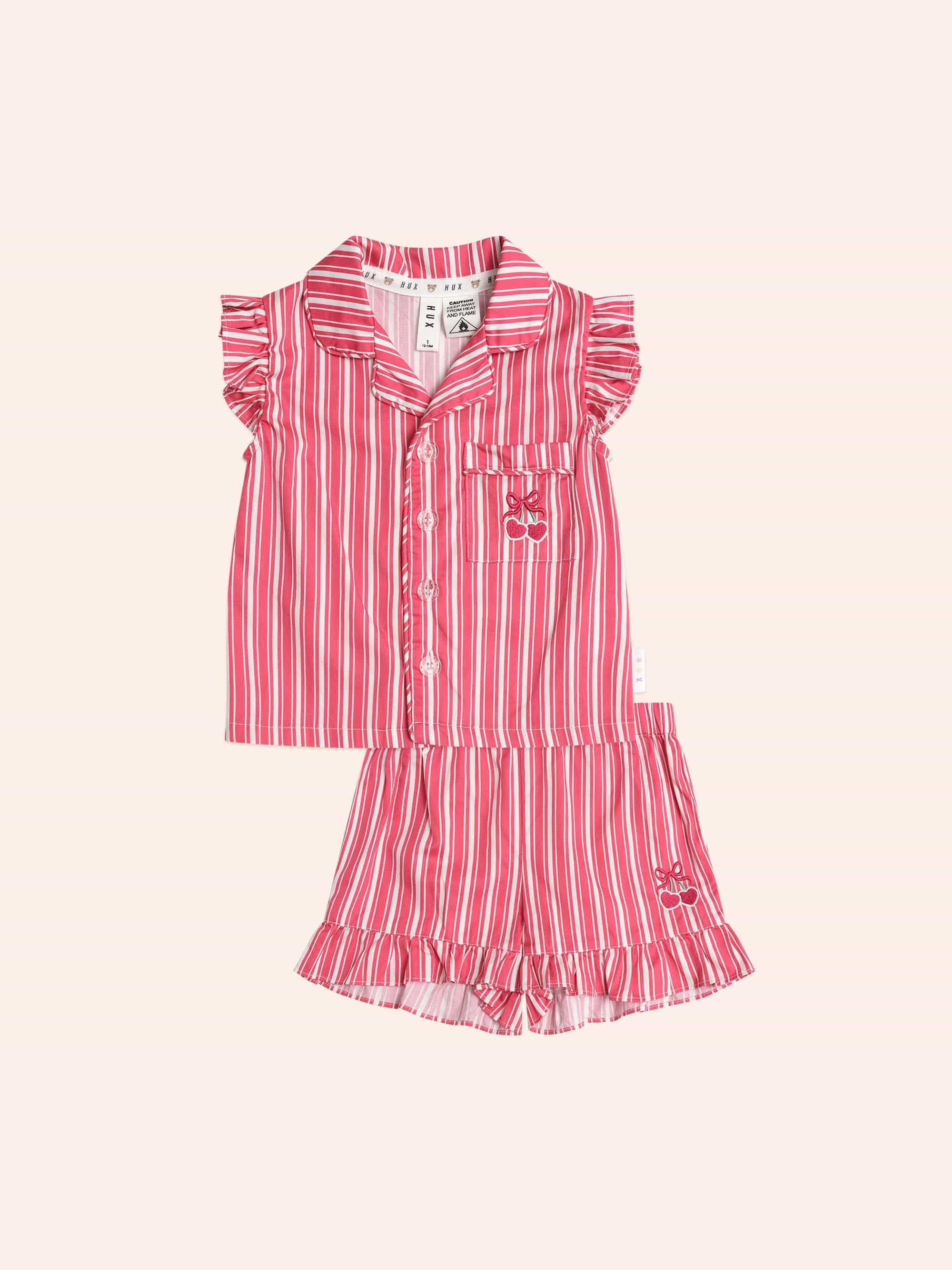 Tis The Season Frill PJs Candy Cane SLEEPWEAR Huxbaby