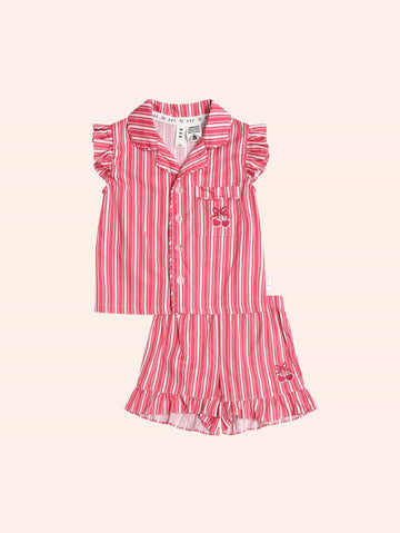 Tis The Season Frill PJs Candy Cane SLEEPWEAR Huxbaby