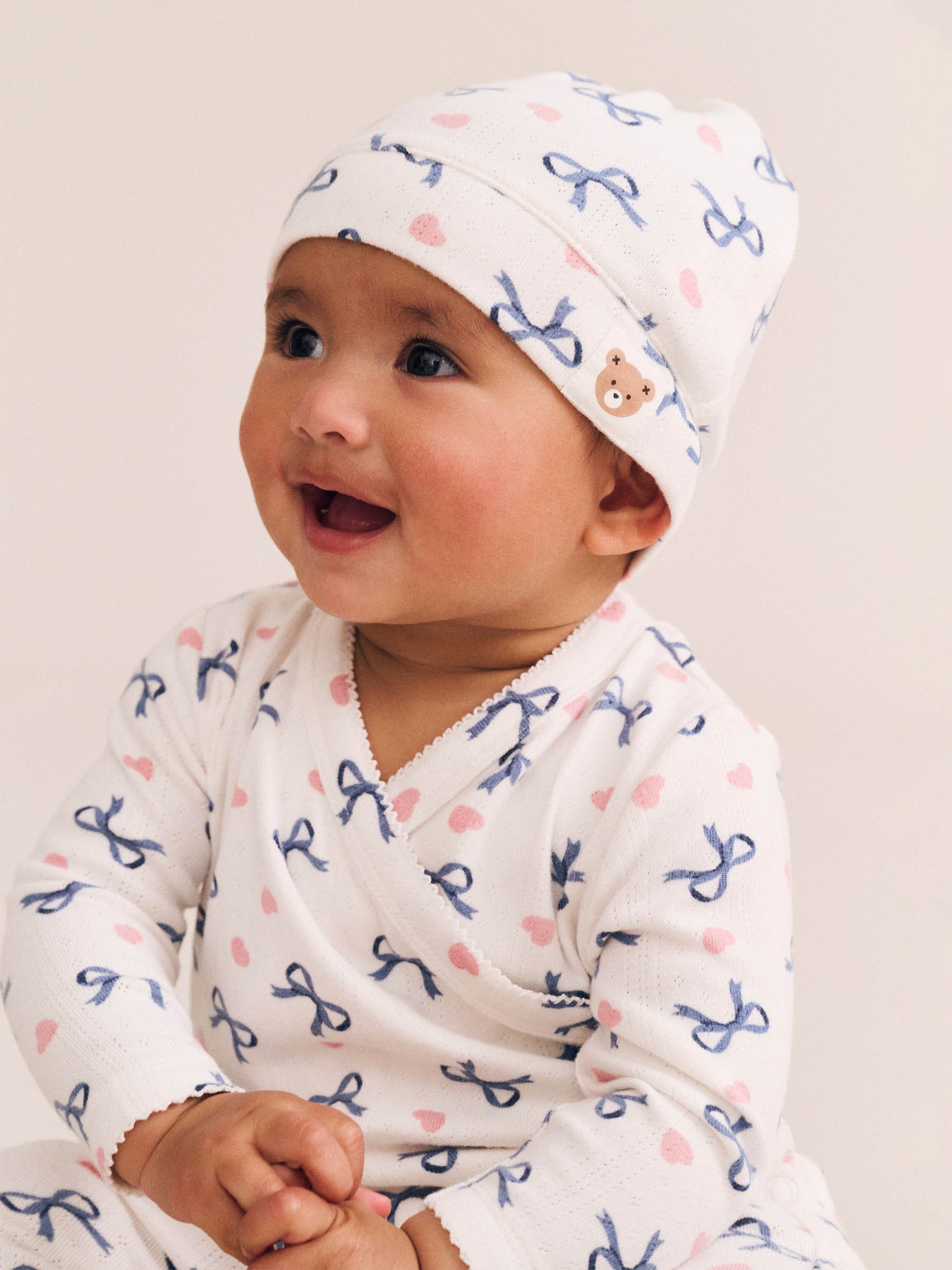 My First Hux Hearts And Bows Newborn Romper SET Huxbaby