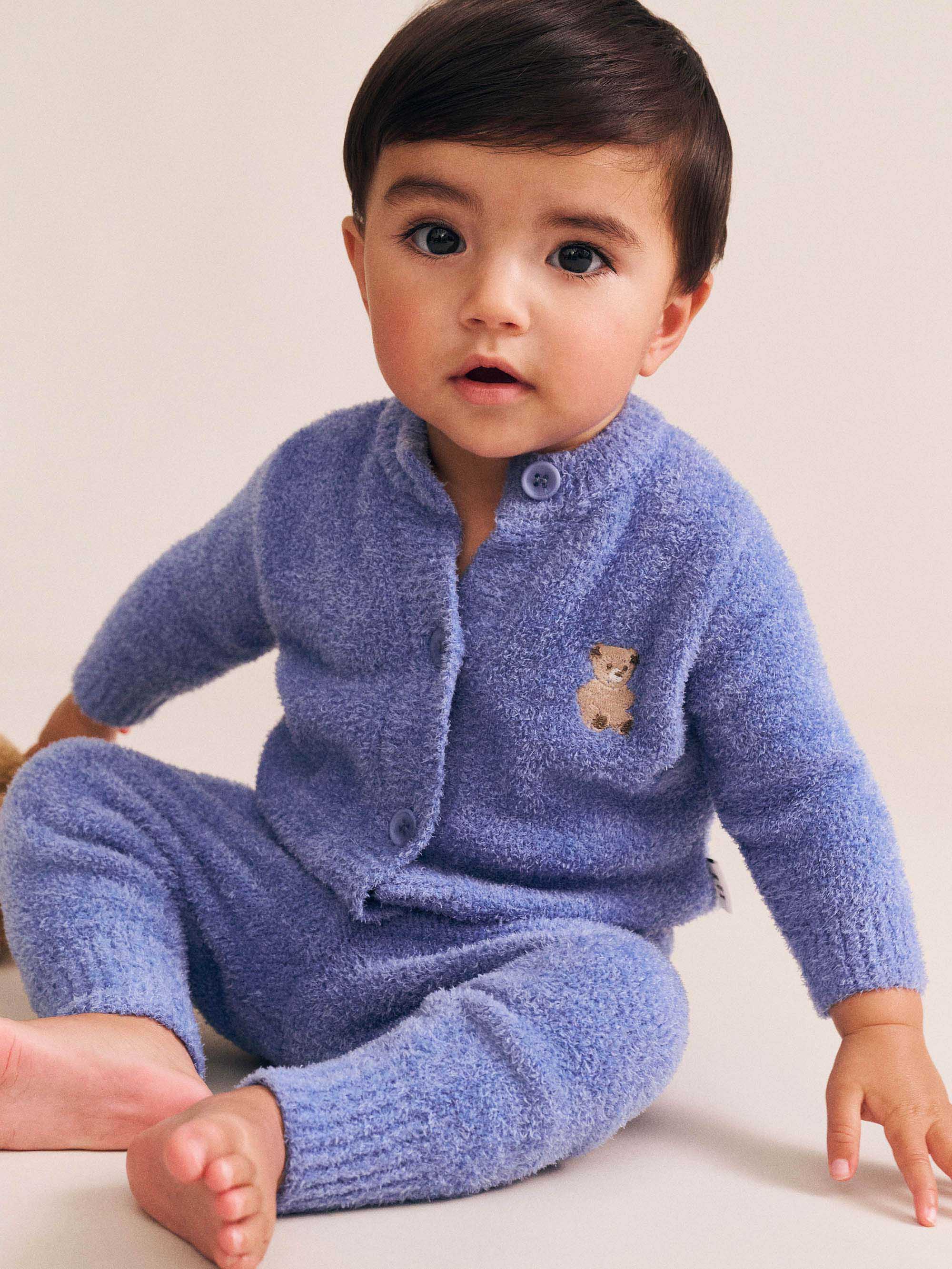 My First Hux Vintage Blue 4Pc Boucle Newborn Set SET Huxbaby