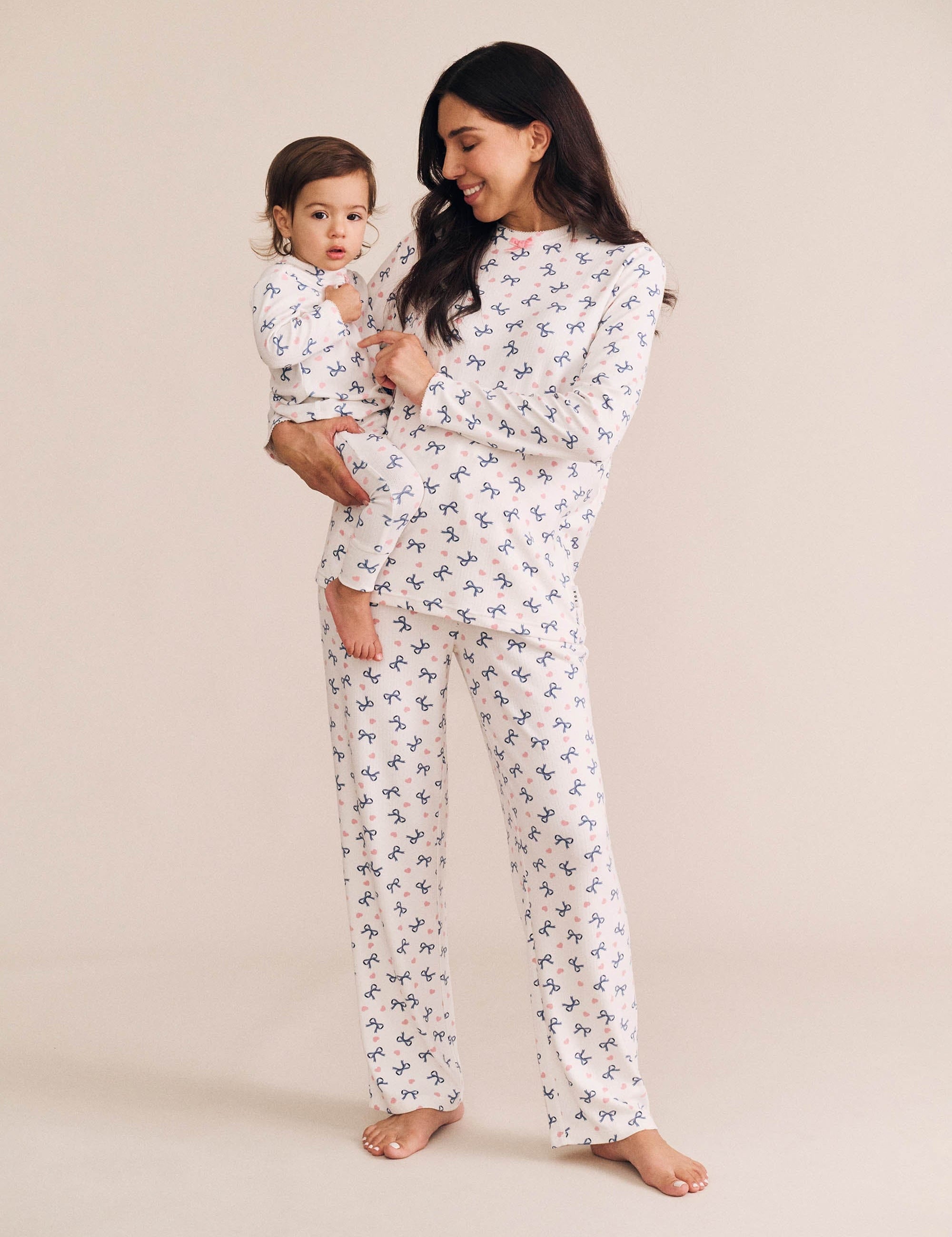 Hearts And Bows Long Sleeve Pj Set SET Huxbaby