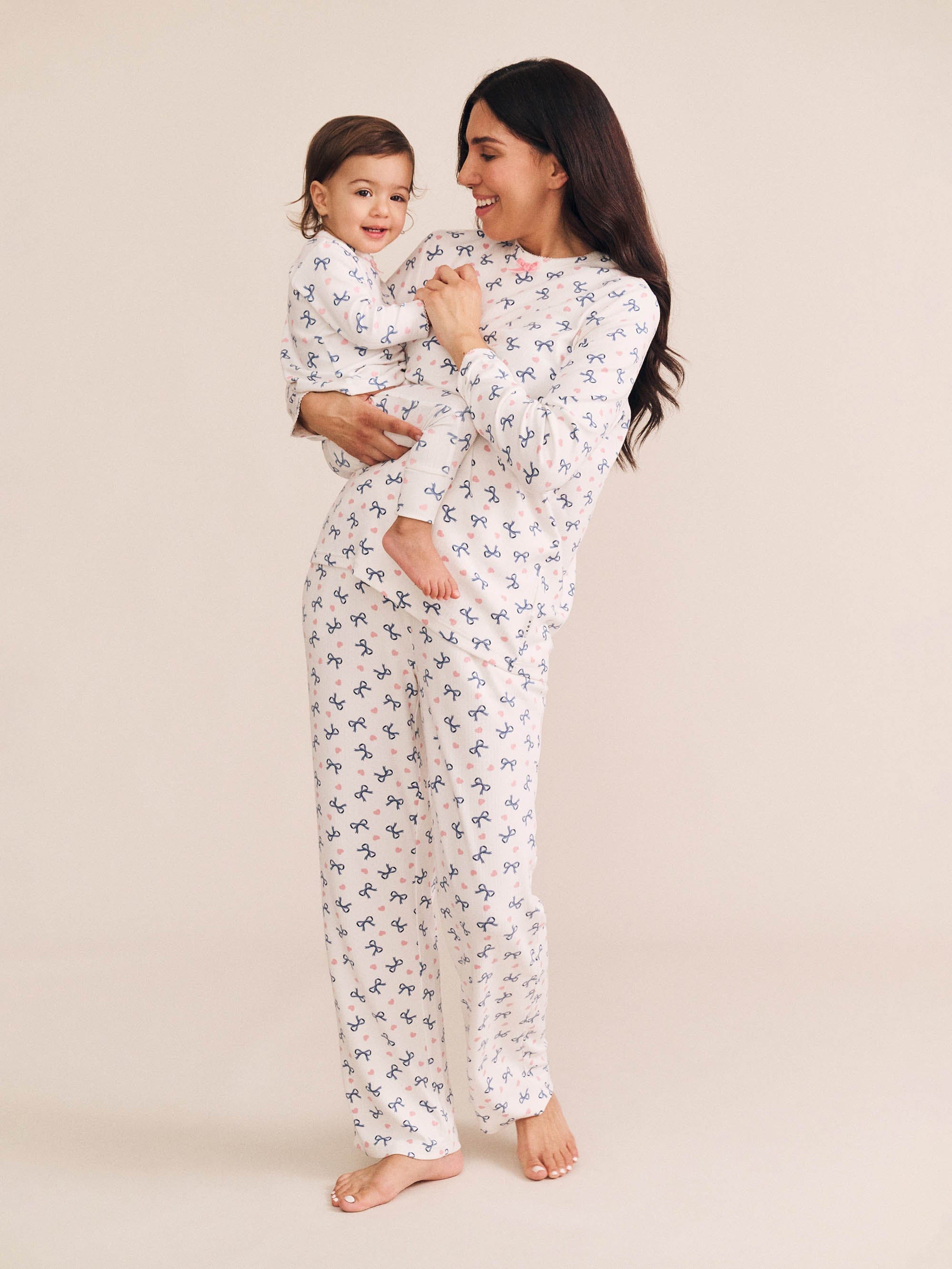 Hearts And Bows Long Sleeve Pj Set SET Huxbaby